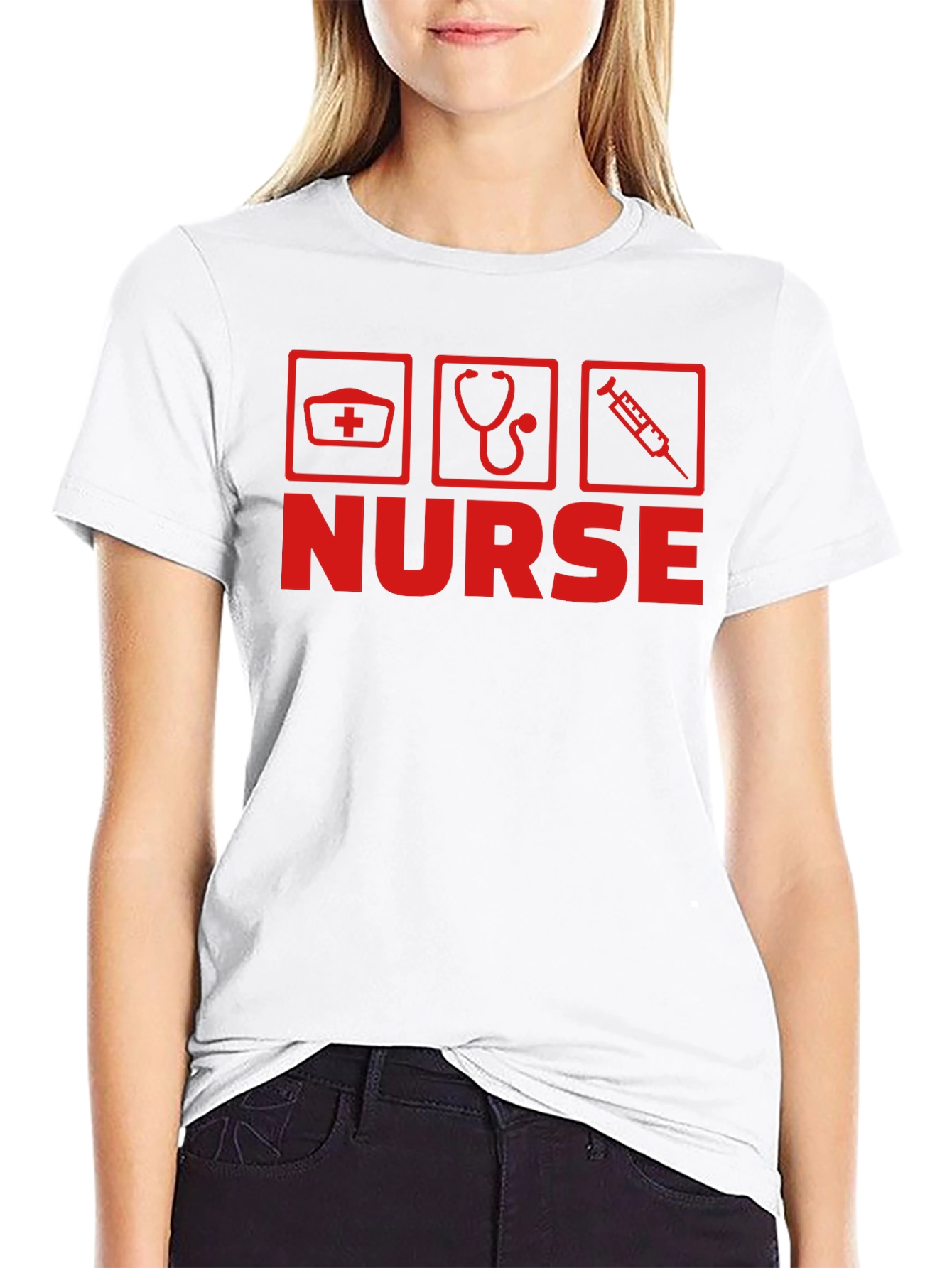 Nurse Symbol Graphic Tee - Black