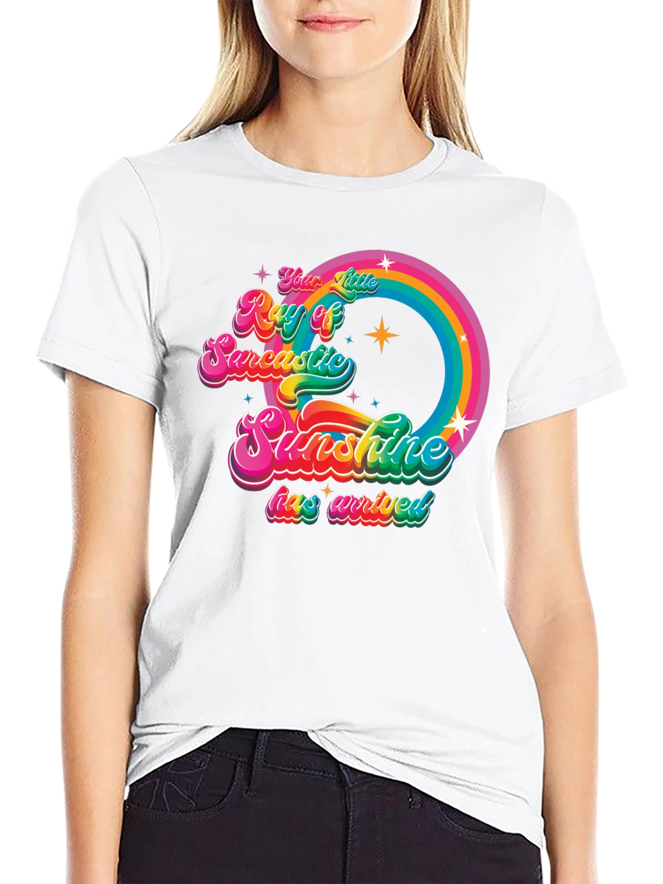 Sarcastic Sunshine Rainbow Graphic Tee