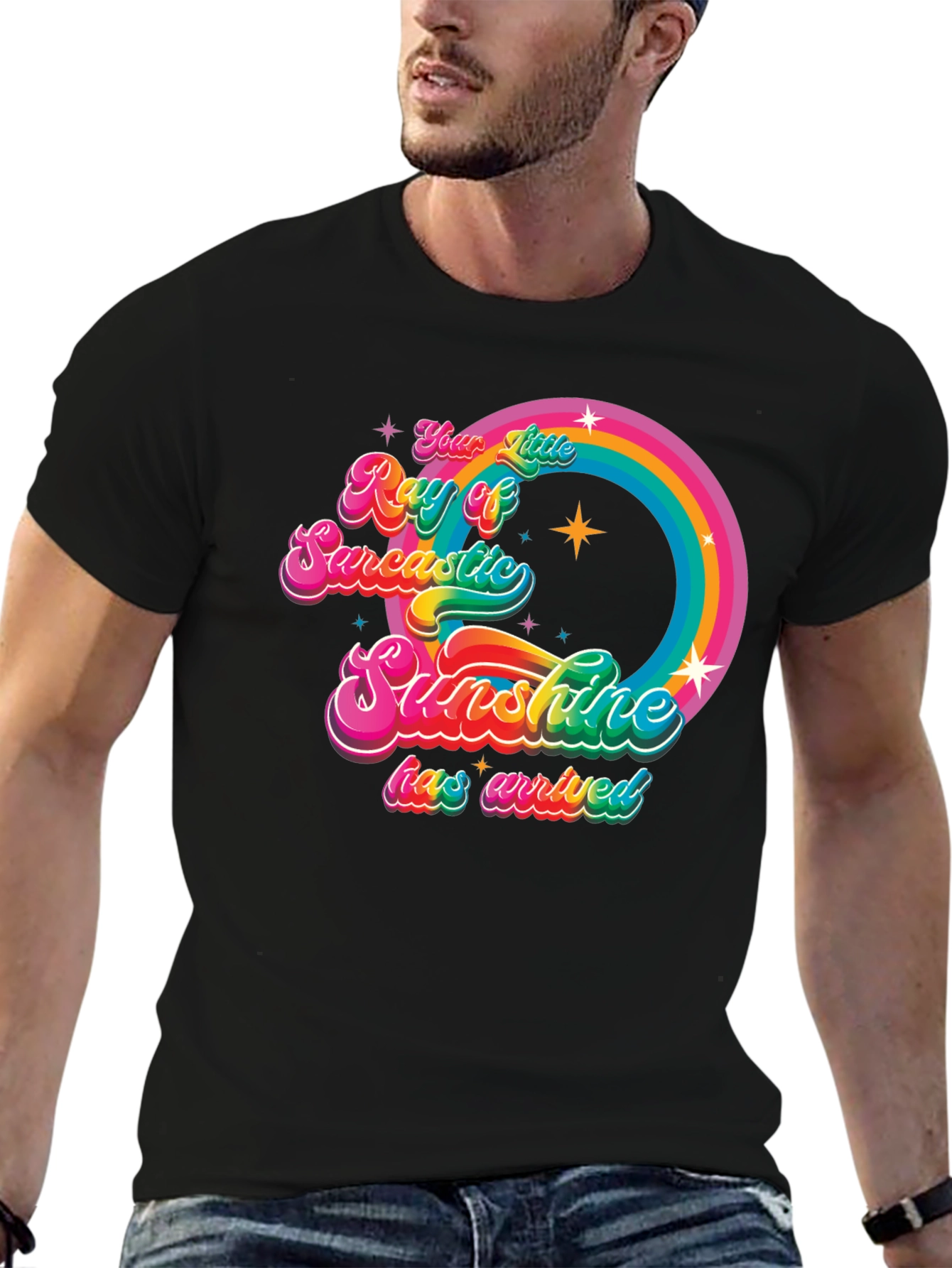 Sarcastic Sunshine Rainbow Graphic Tee