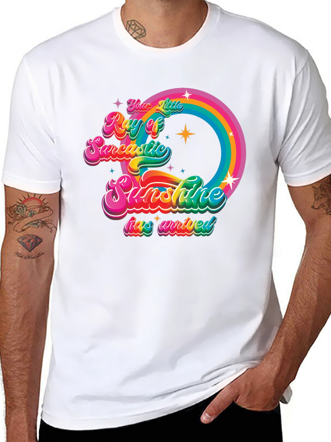 Sarcastic Sunshine Rainbow Graphic Tee