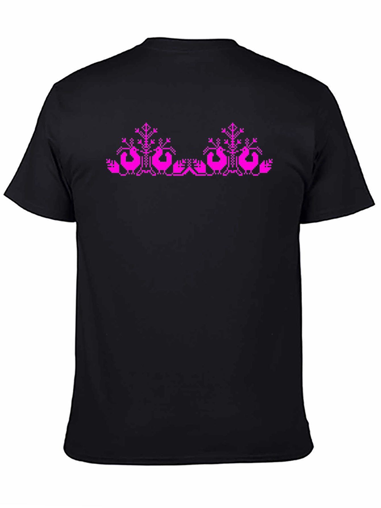 Pixel Art Bird T-Shirt - Black
