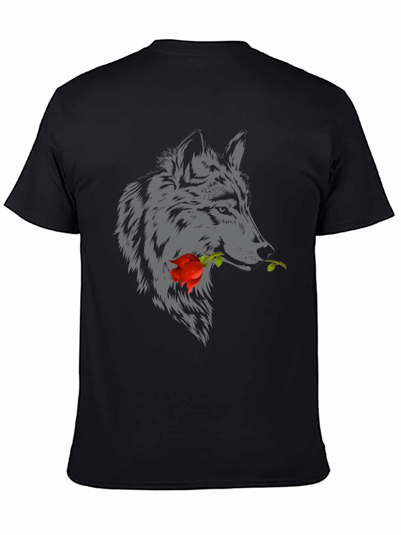 Wolf Rose Graphic T-Shirt - Mens Casual Tee