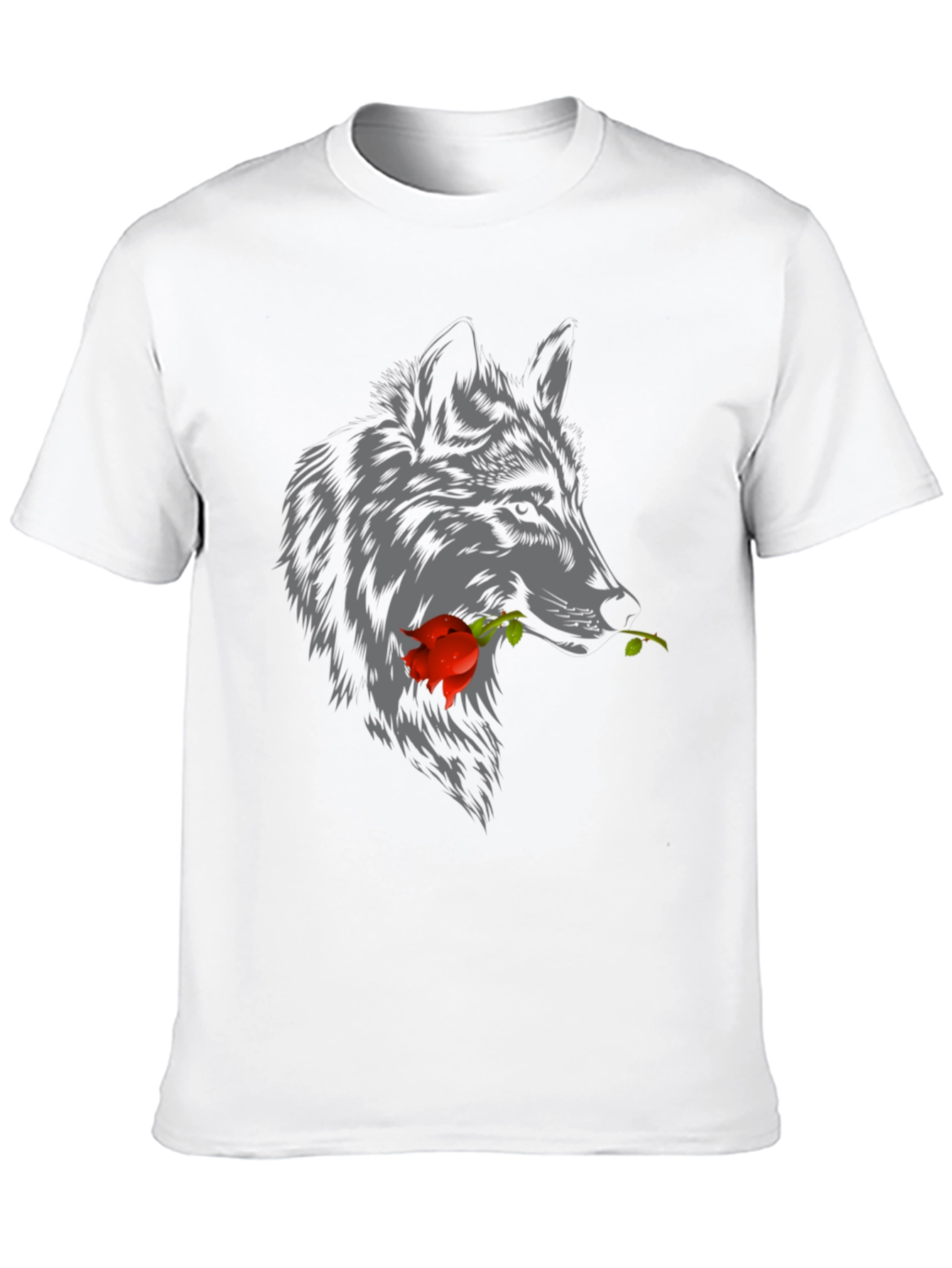 Wolf Rose Graphic T-Shirt - Mens Casual Tee