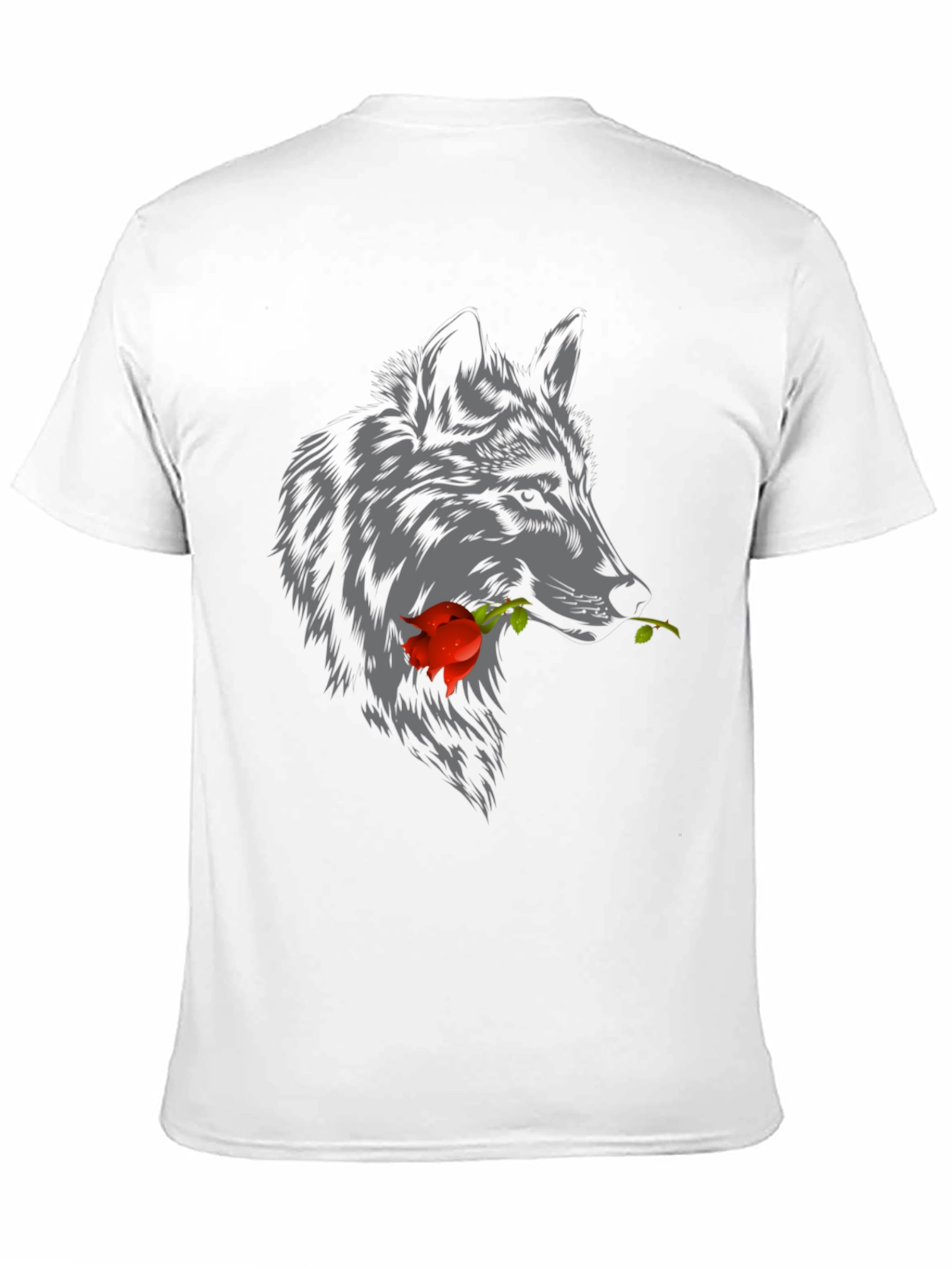 Wolf Rose Graphic T-Shirt - Mens Casual Tee