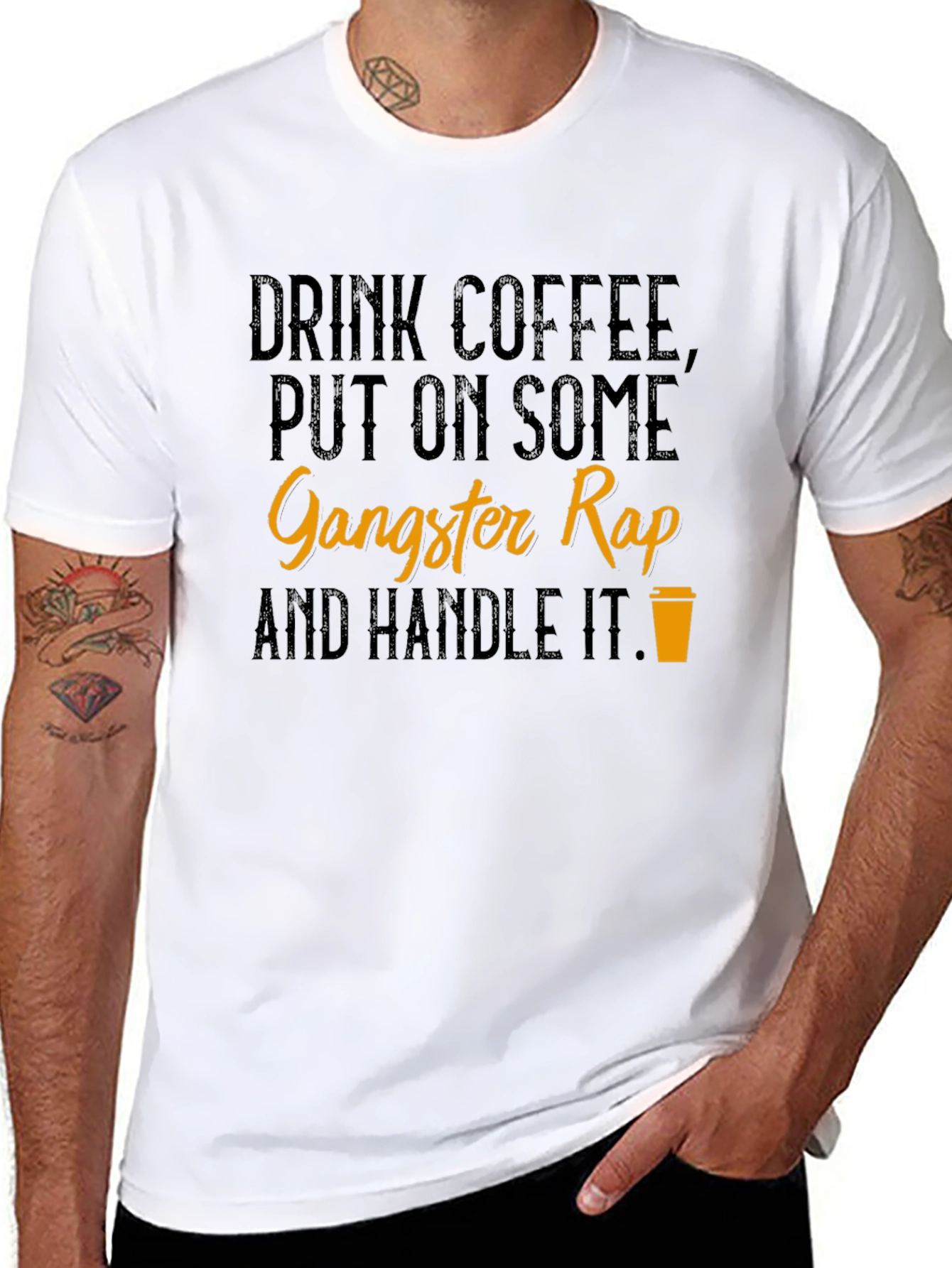 Drink Coffee Gangster Rap T-Shirt
