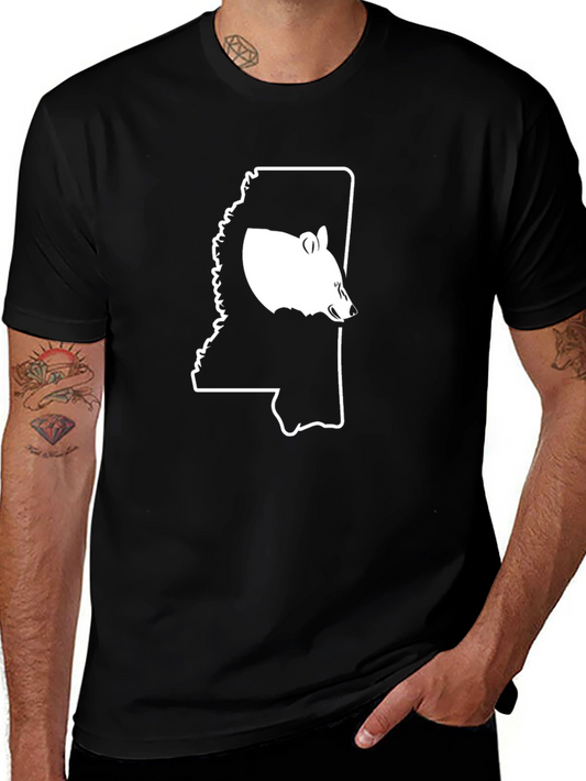 Mississippi Bear Tee - Black Cotton Blend