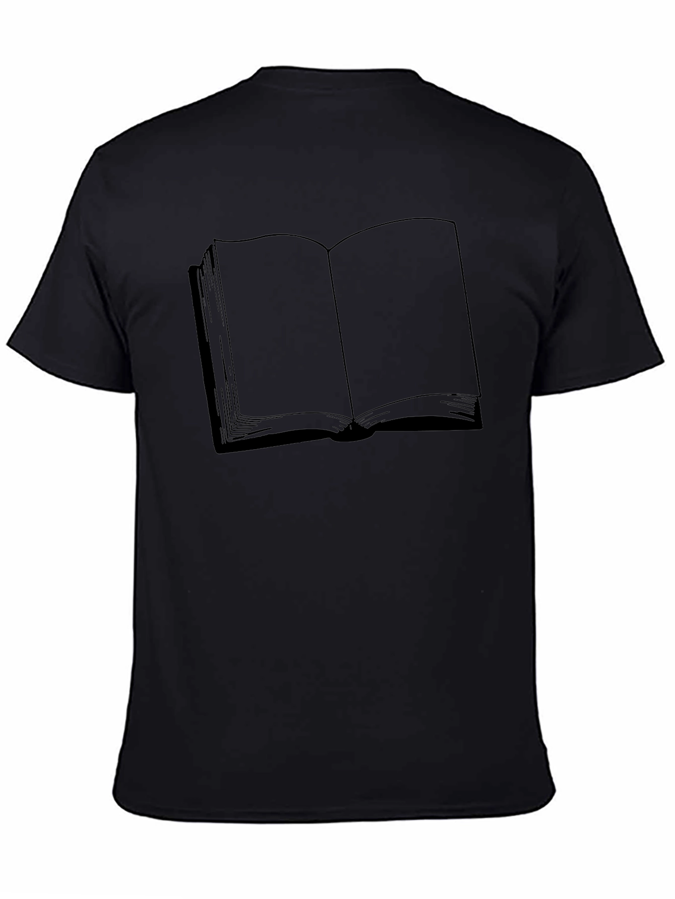 Black Open Book Graphic T-Shirt - Reader Tee