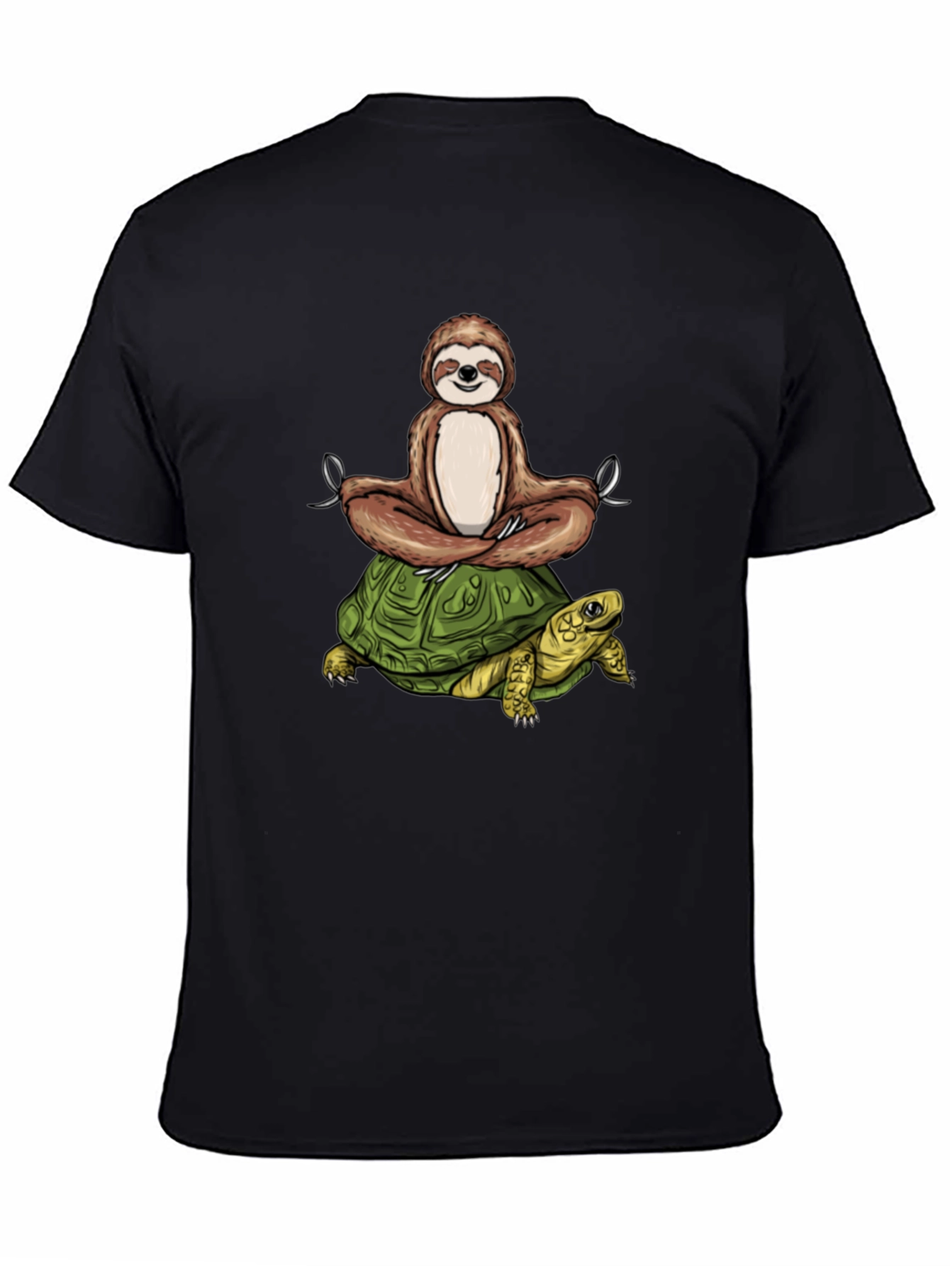 Sloth Meditating on Turtle Graphic Tee