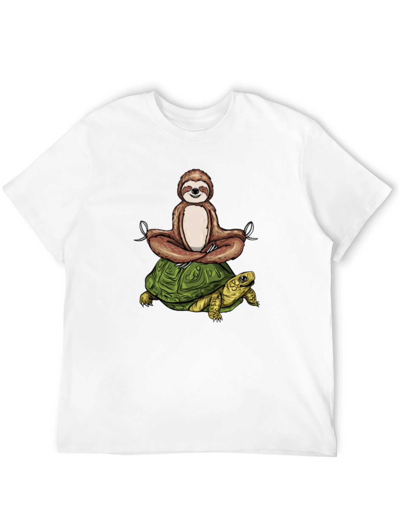 Sloth Meditating on Turtle Graphic Tee