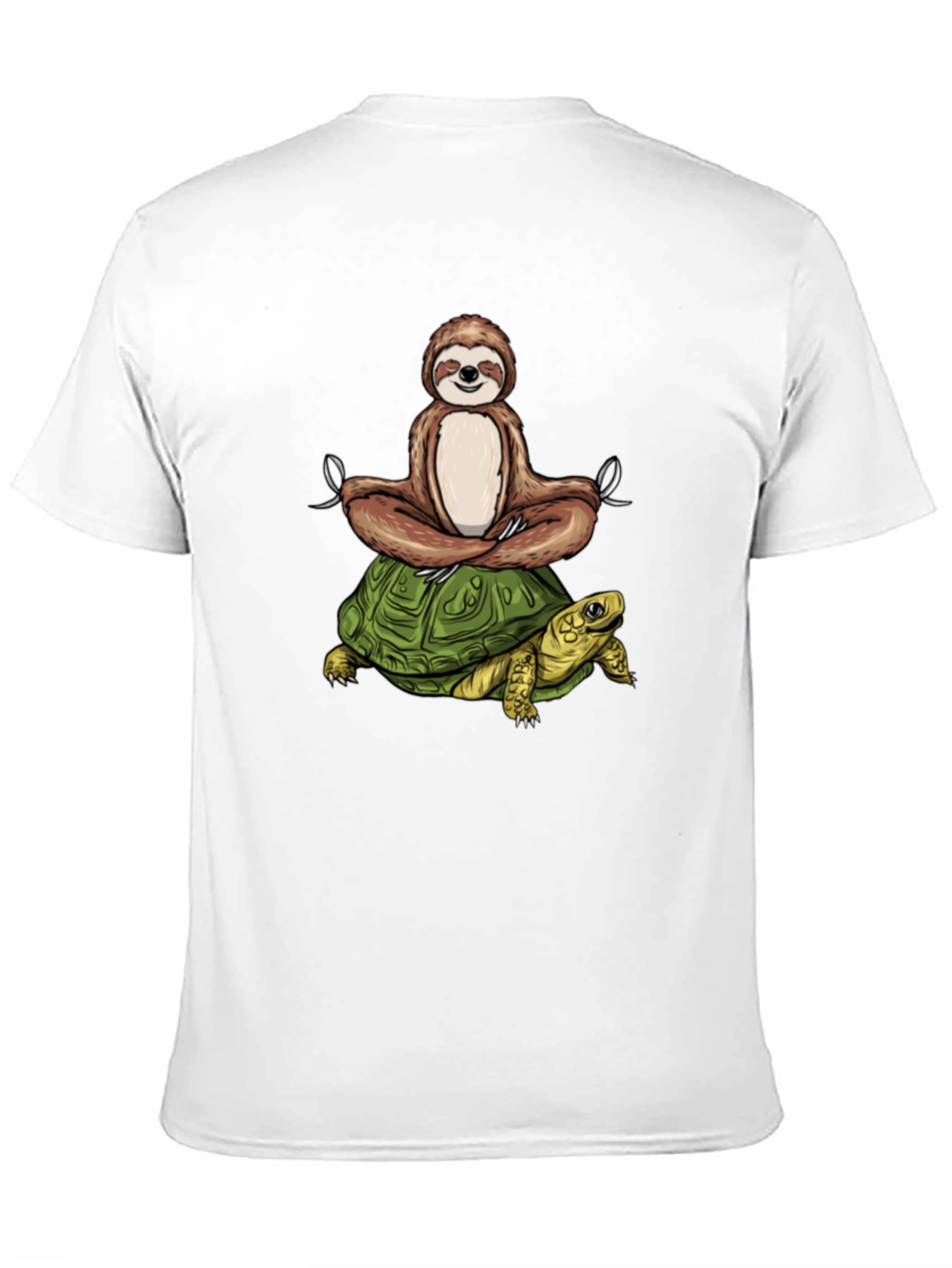Sloth Meditating on Turtle Graphic Tee
