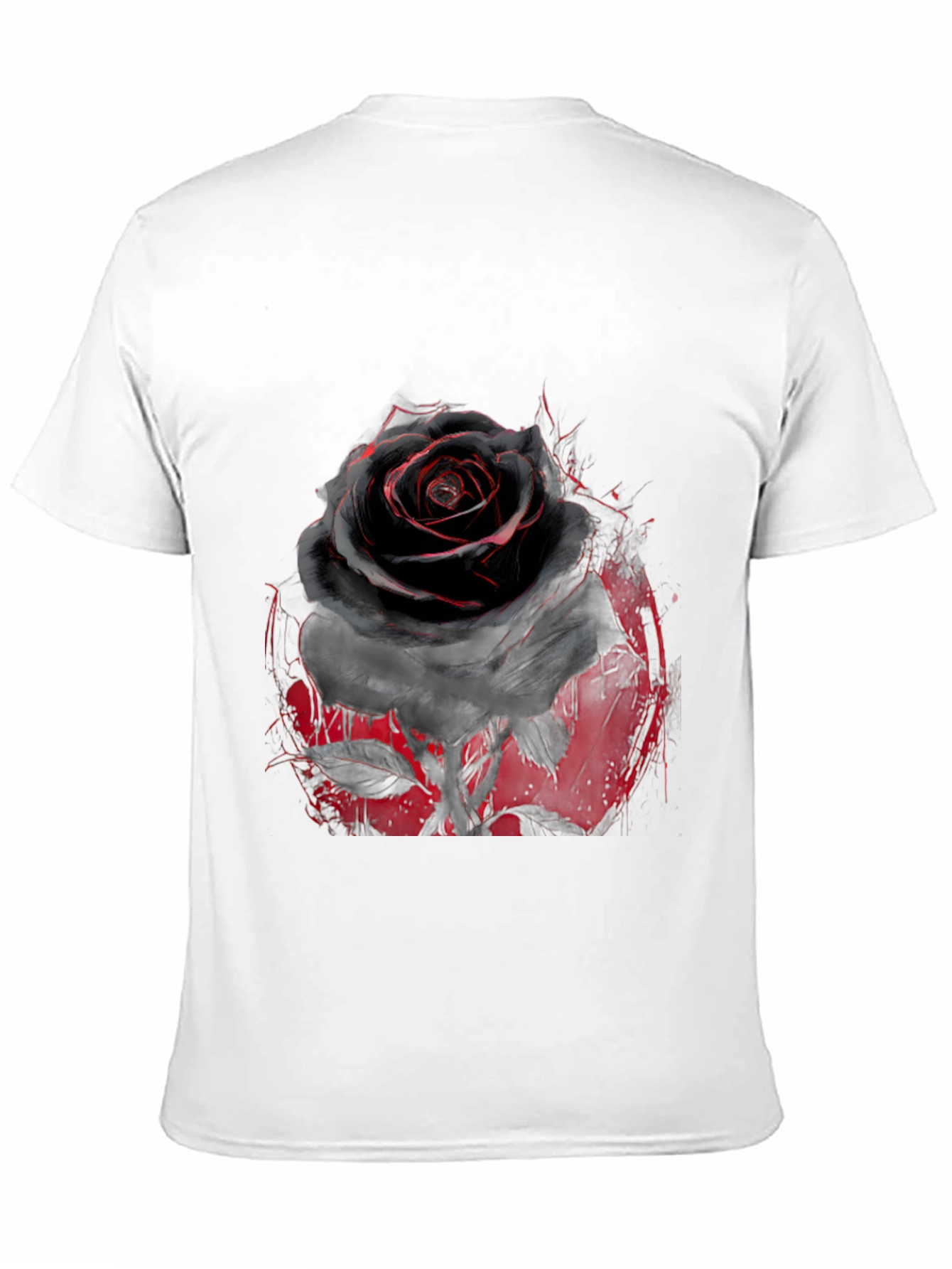 Black Rose Graphic T-Shirt - Edgy Floral Print