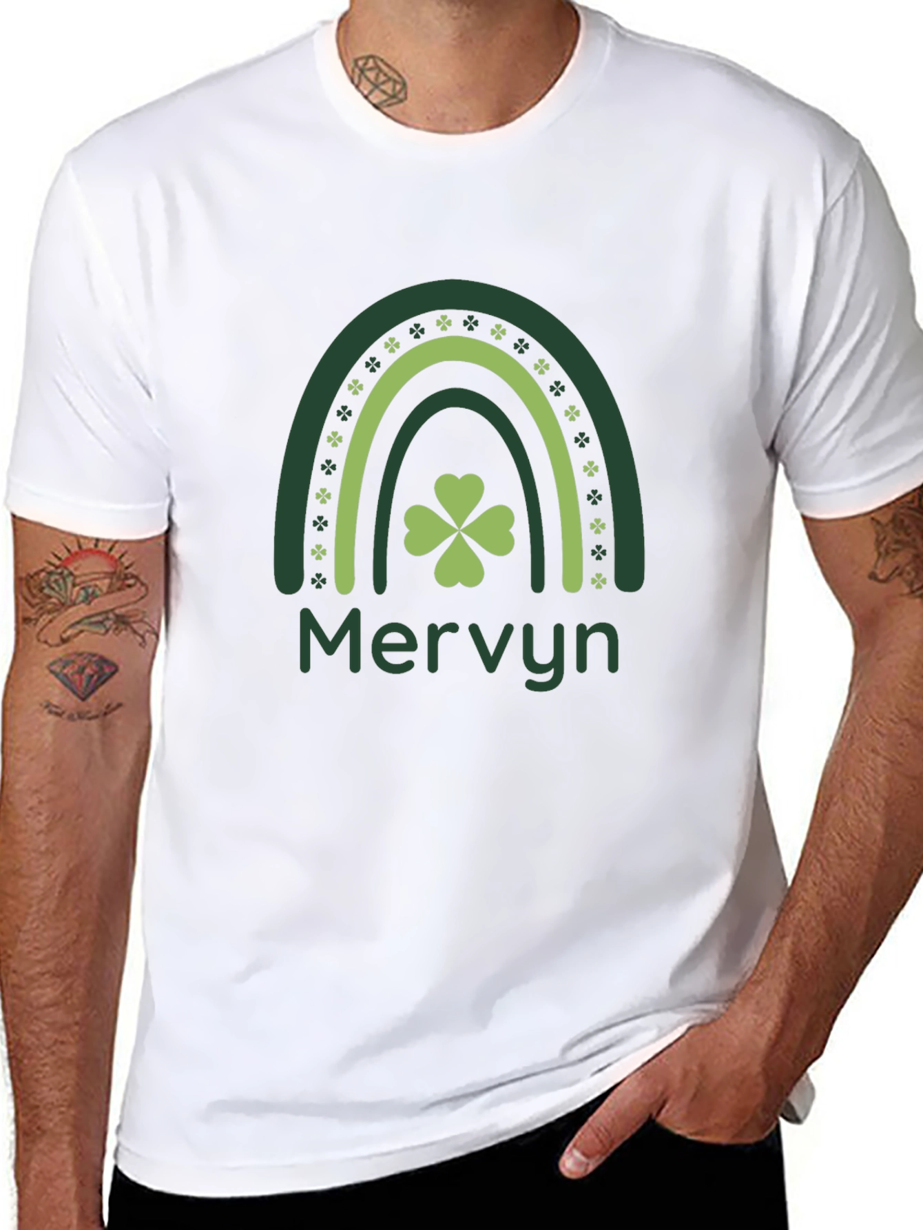 St. Patricks Day Shamrock Rainbow Personalized T-Shirt