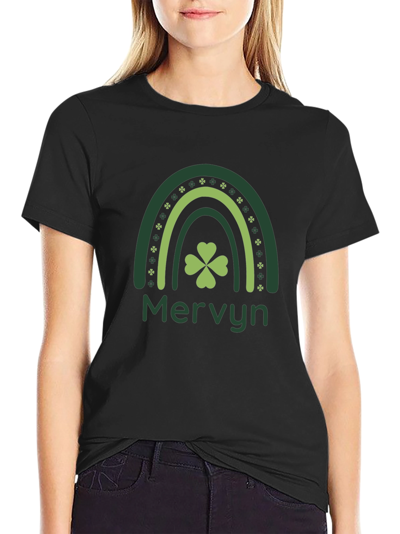St. Patricks Day Shamrock Rainbow Personalized T-Shirt