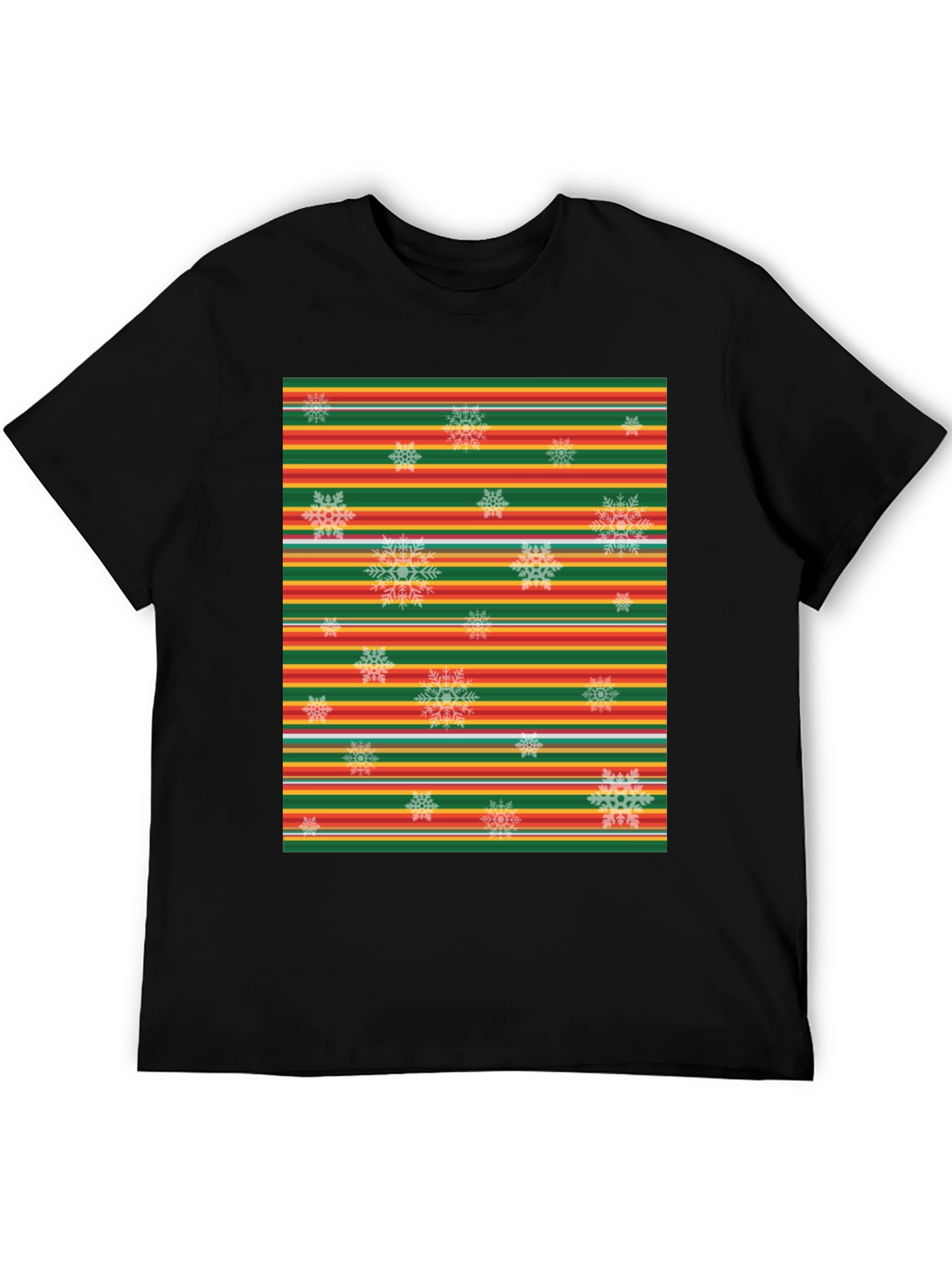 Festive Stripe Snowflake Graphic Tee