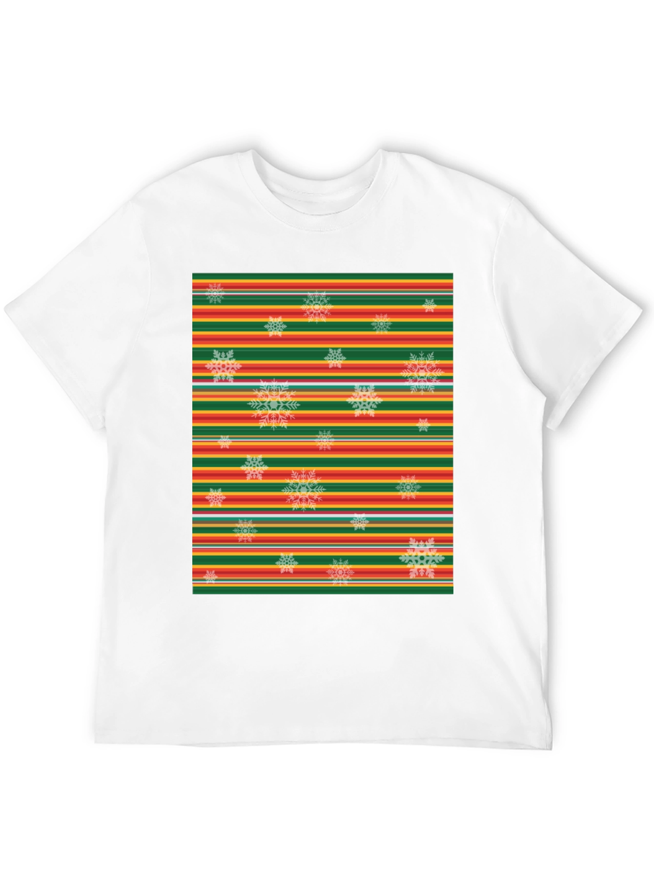 Festive Stripe Snowflake Graphic Tee