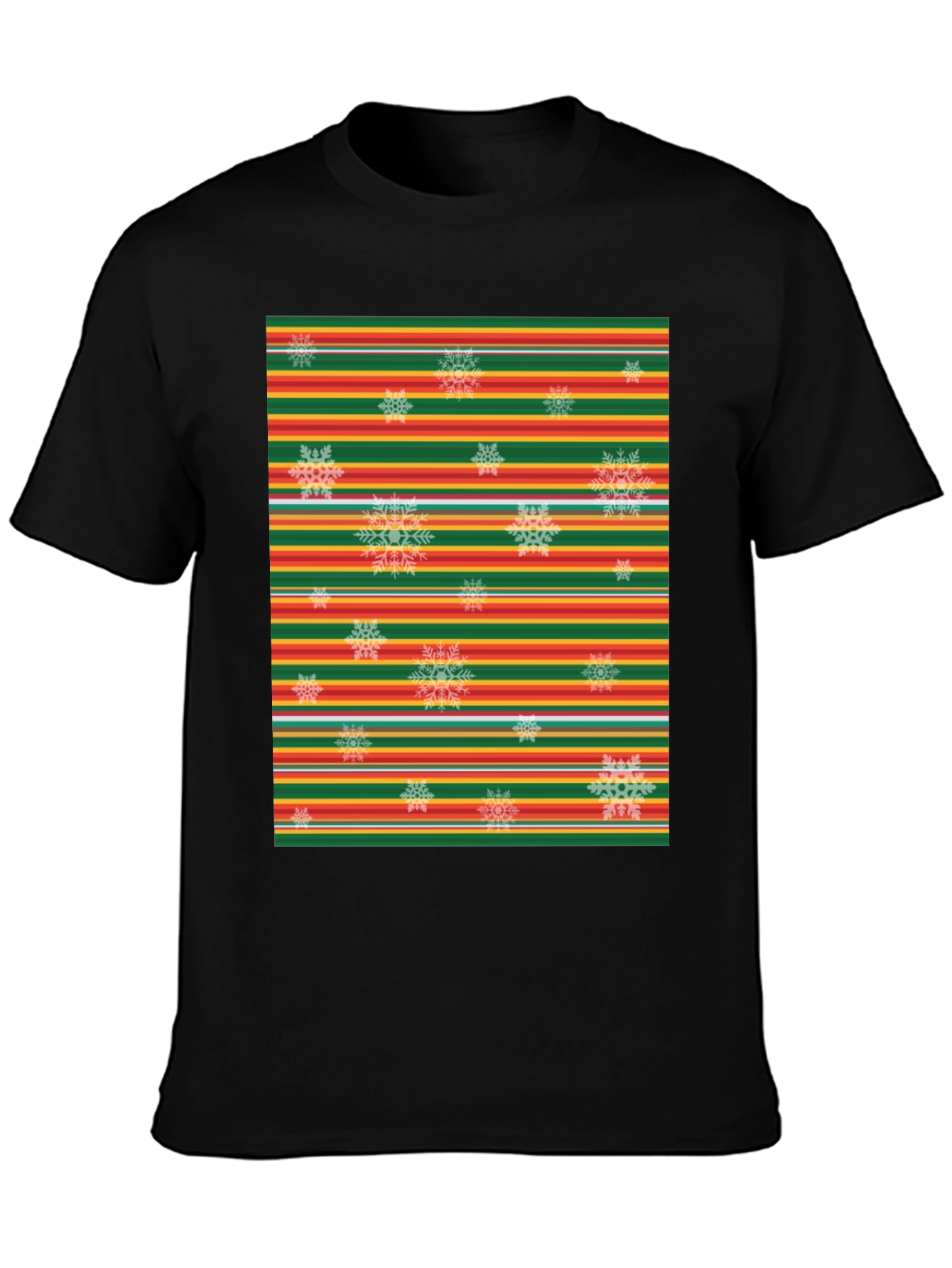 Festive Stripe Snowflake Graphic Tee