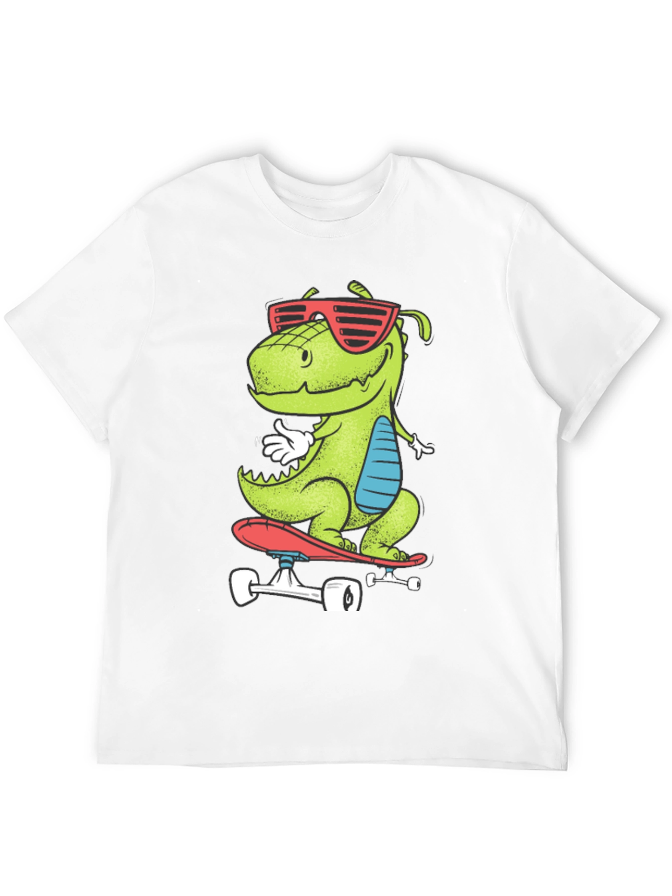 Skateboarding Dinosaur Graphic Tee - Cool Dino T-Shirt