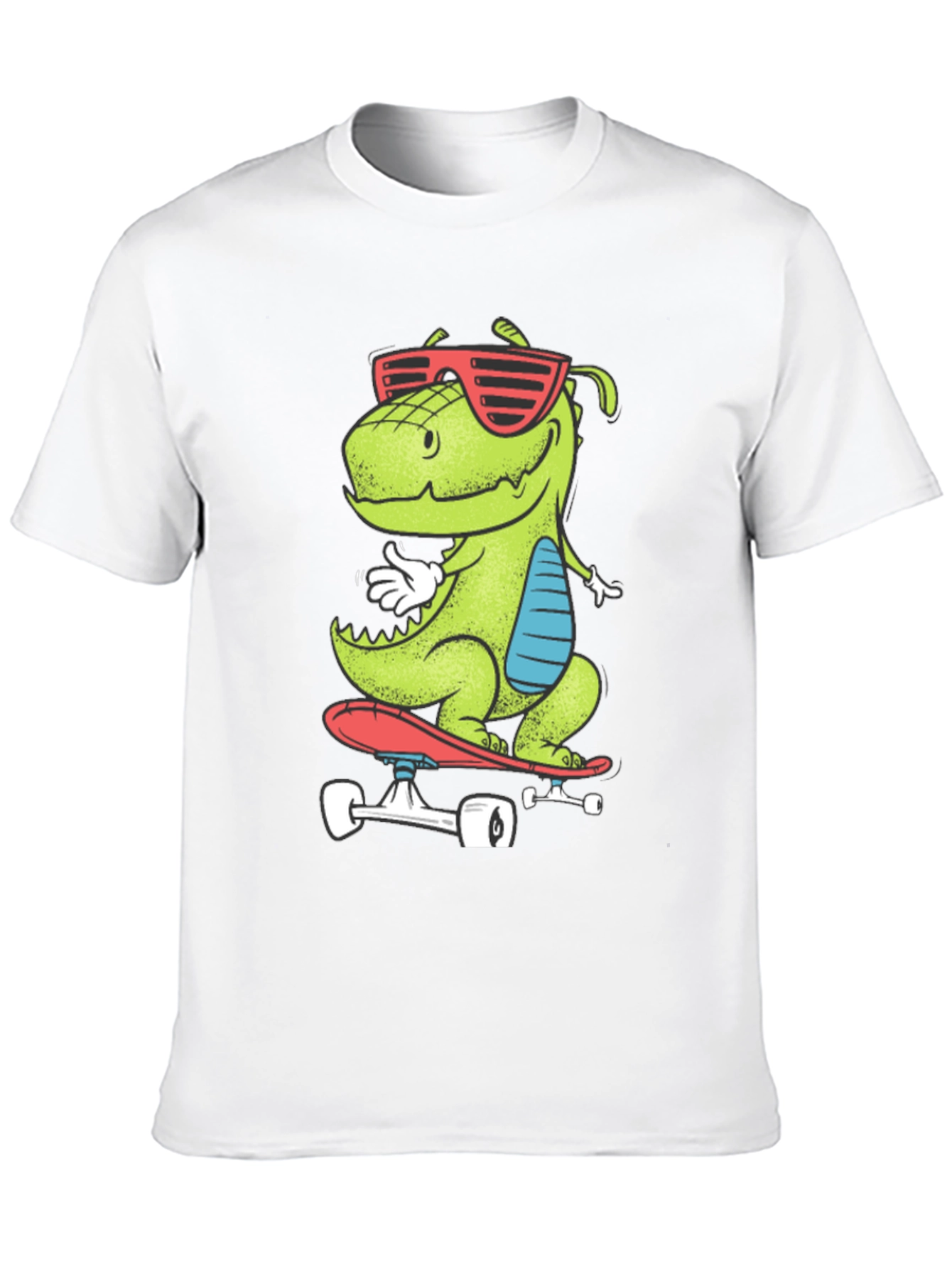 Skateboarding Dinosaur Graphic Tee - Cool Dino T-Shirt