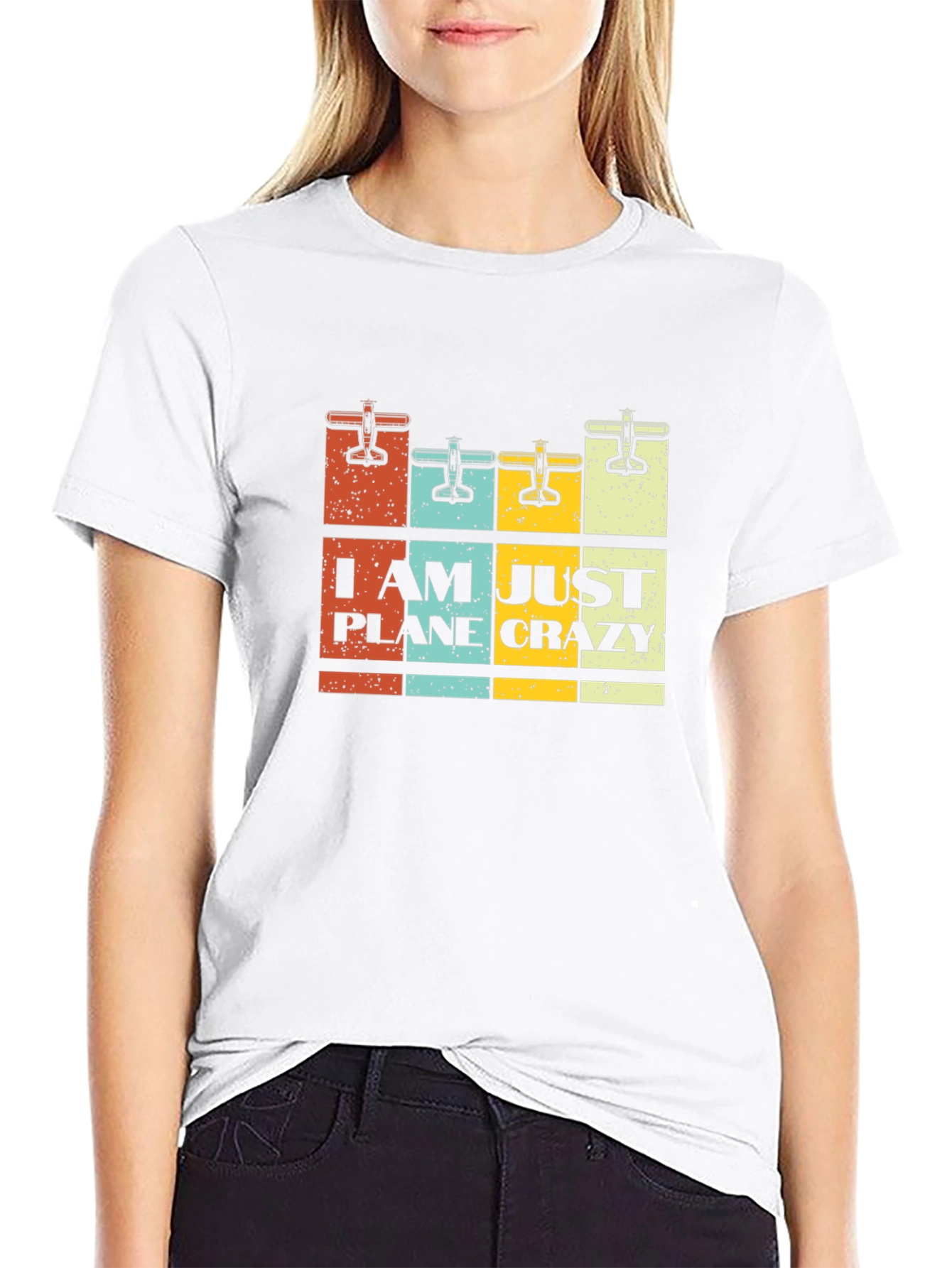 I Am Just Plane Crazy Black Graphic Tee