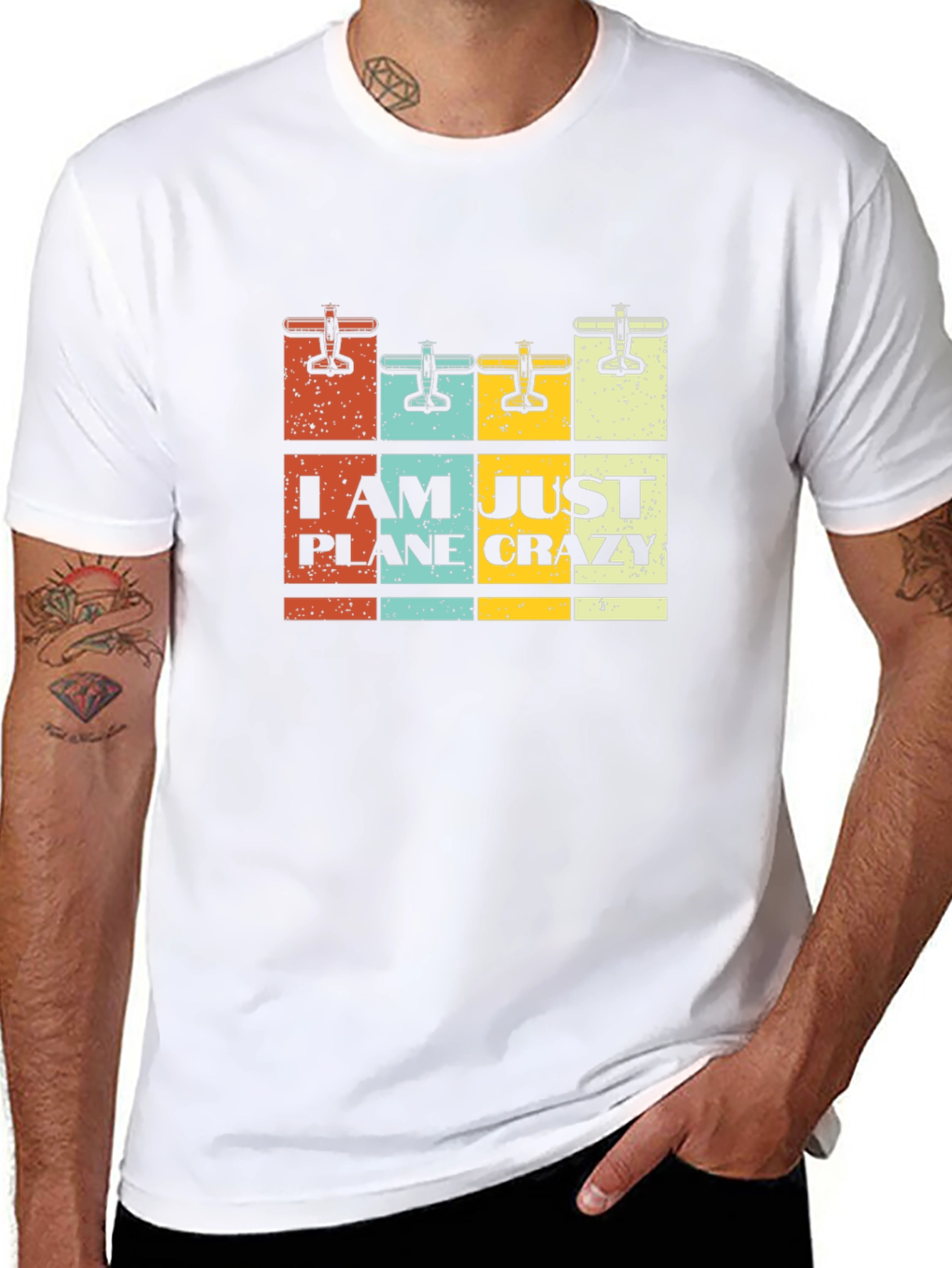 I Am Just Plane Crazy Black Graphic Tee