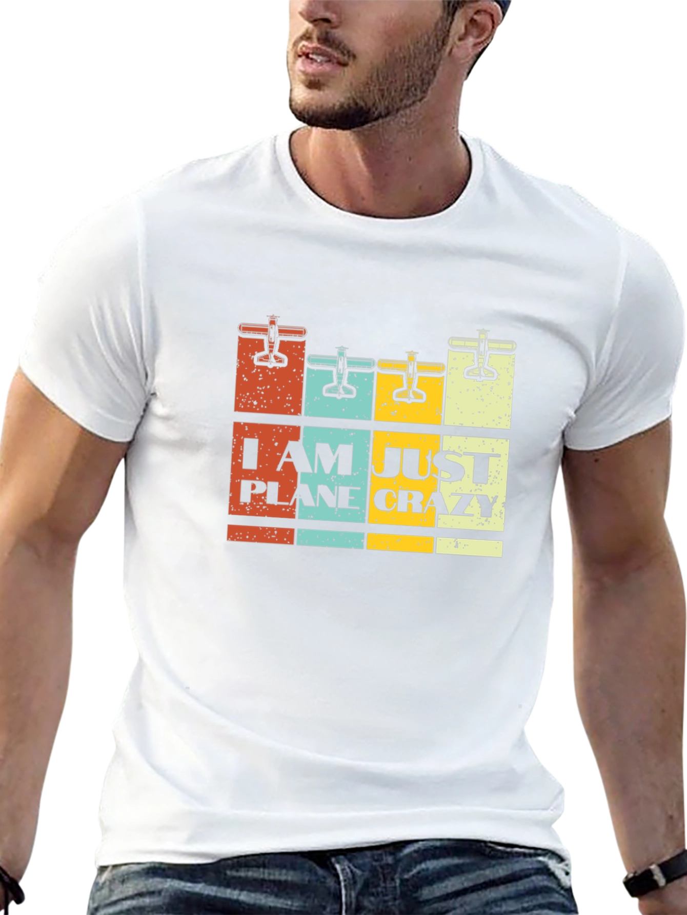 I Am Just Plane Crazy Black Graphic Tee