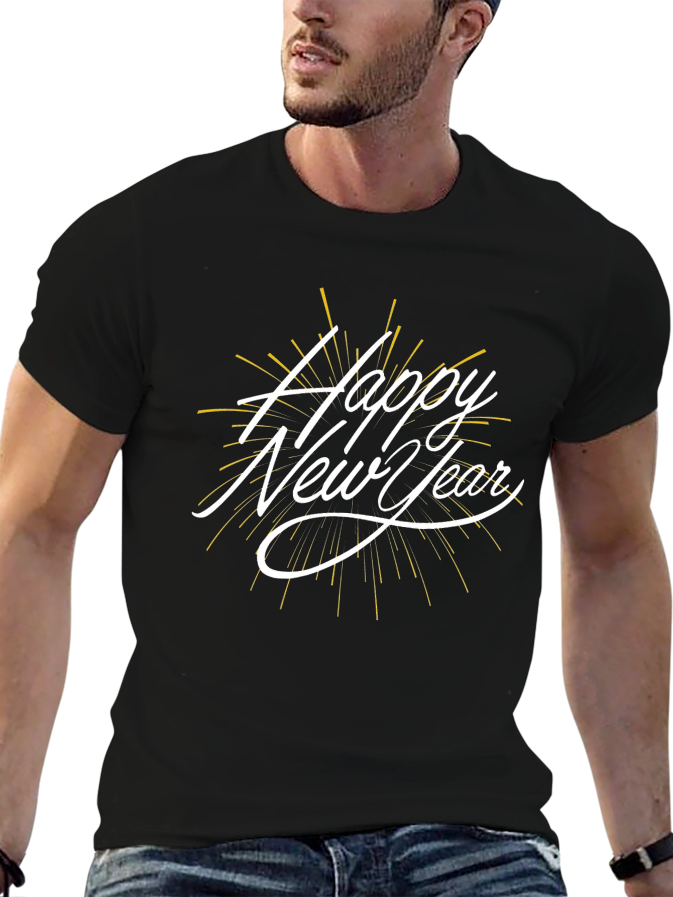 Happy New Year Black T-Shirt Celebration