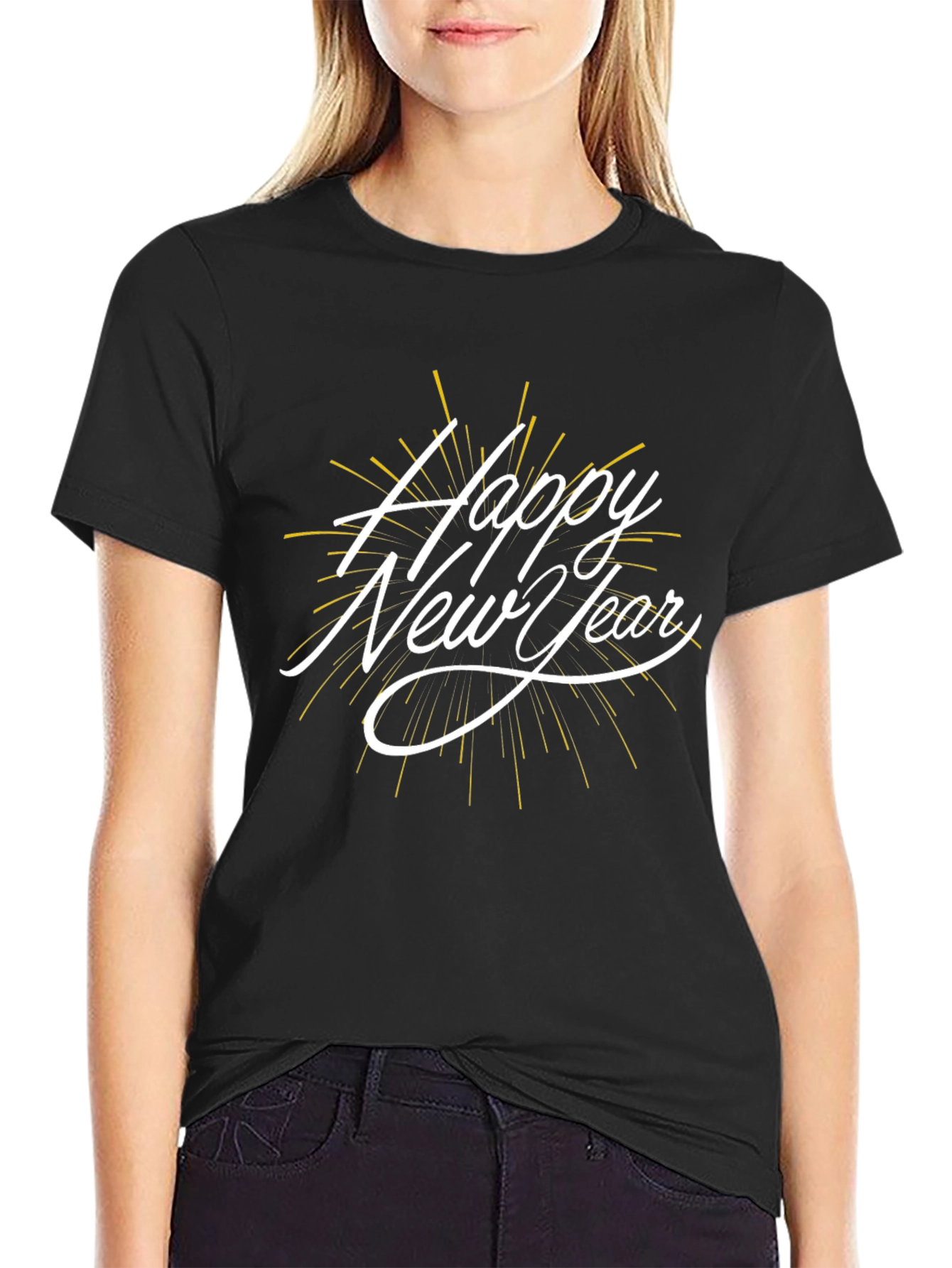 Happy New Year Black T-Shirt Celebration