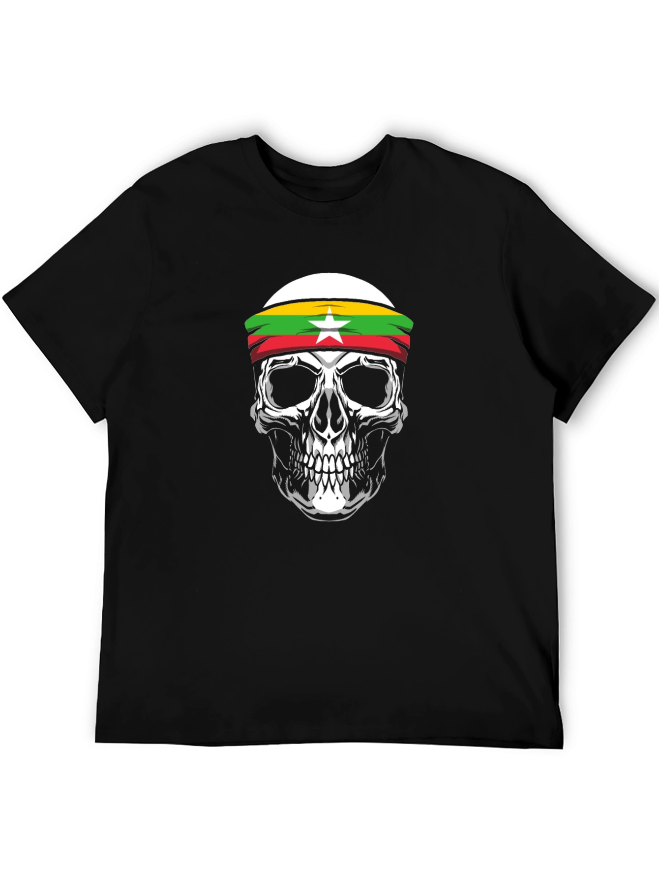 Myanmar Flag Skull T-Shirt