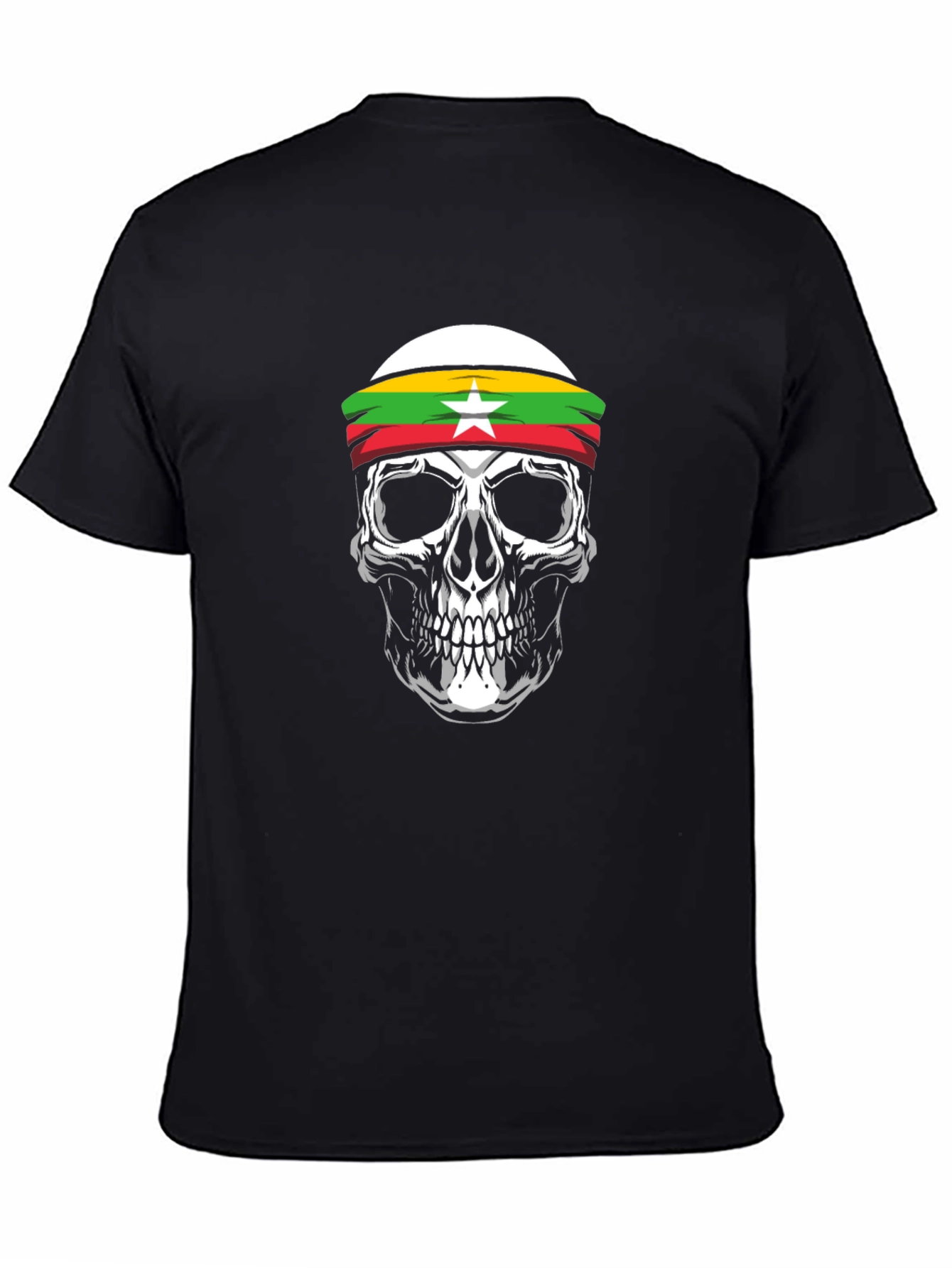 Myanmar Flag Skull T-Shirt