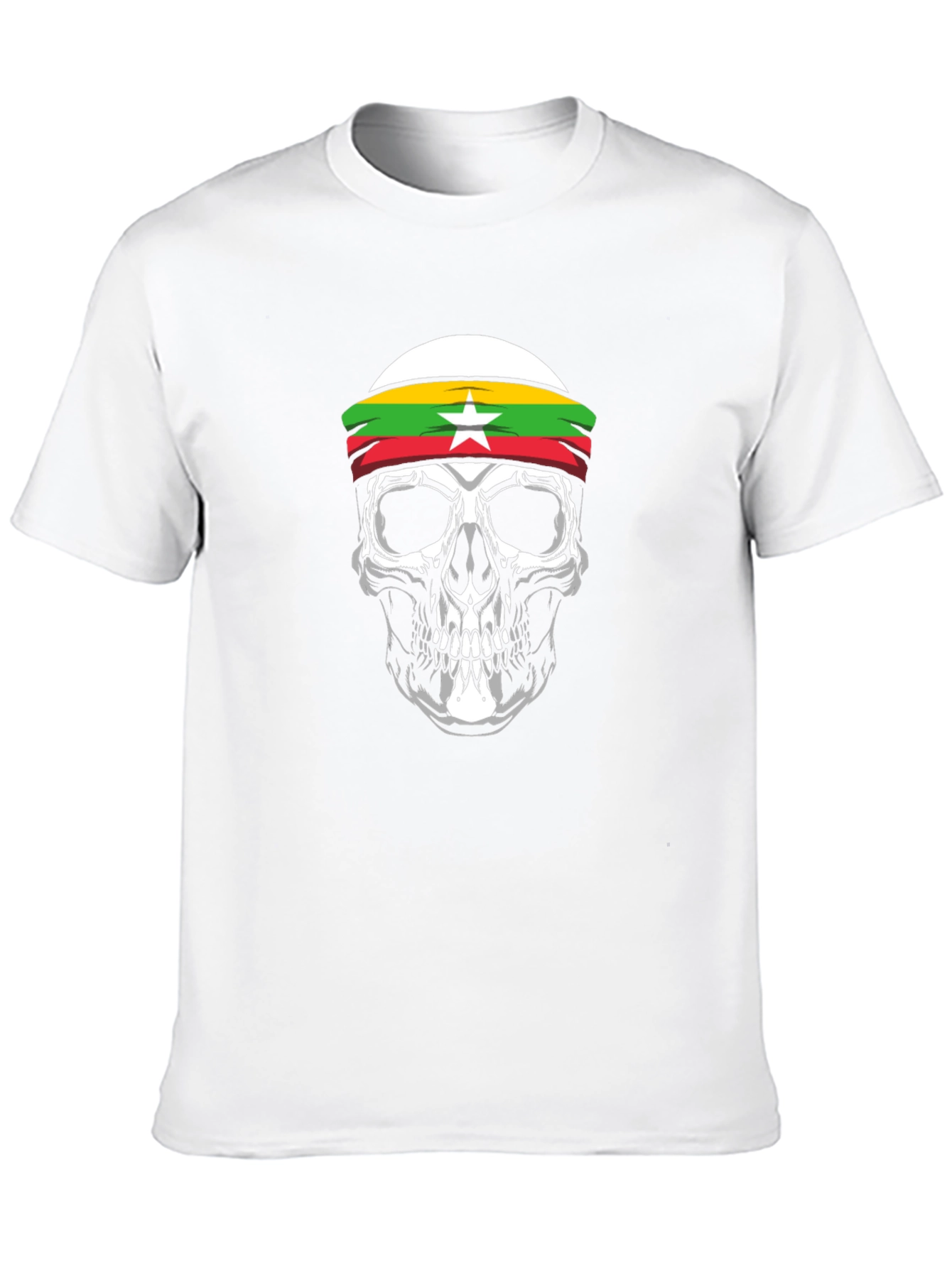 Myanmar Flag Skull T-Shirt