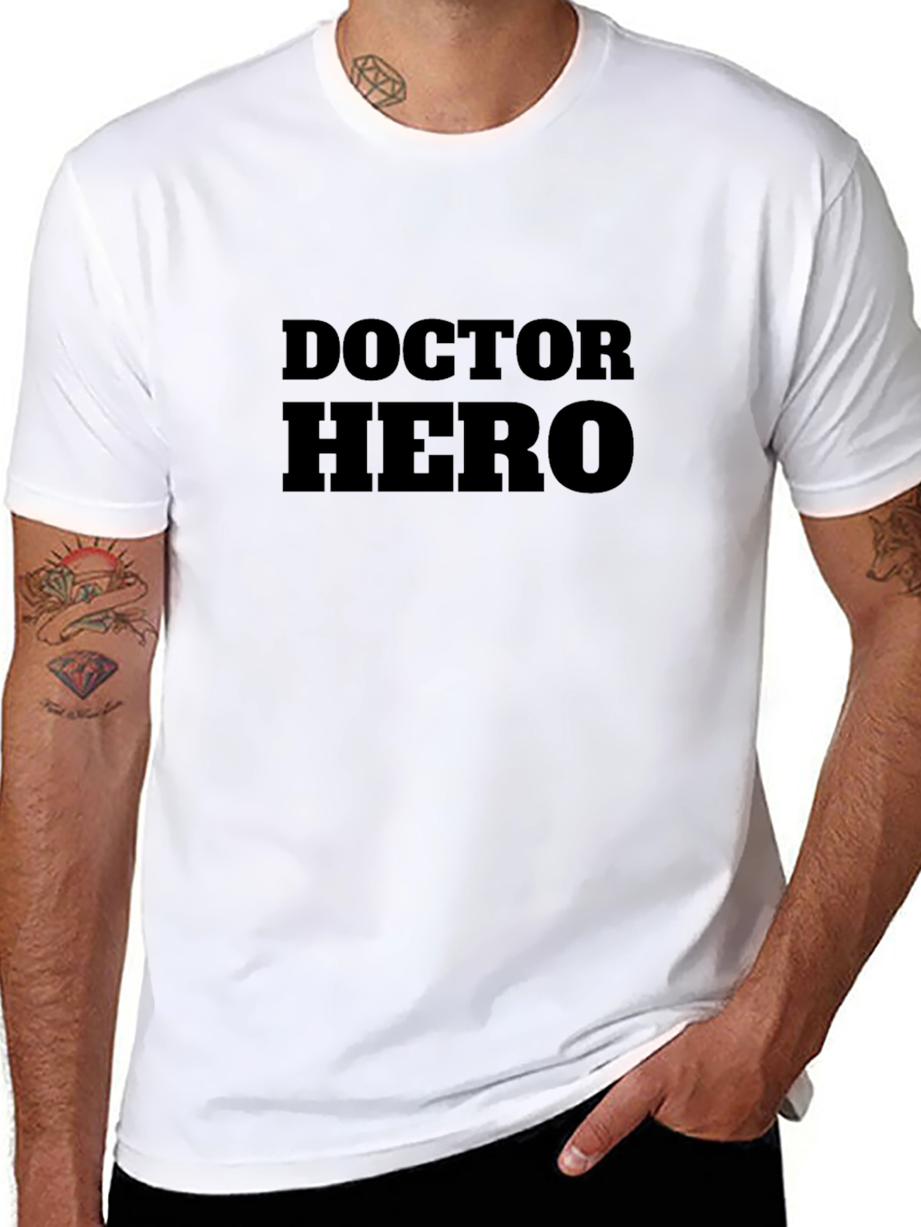 Doctor Hero Black Cotton T-Shirt