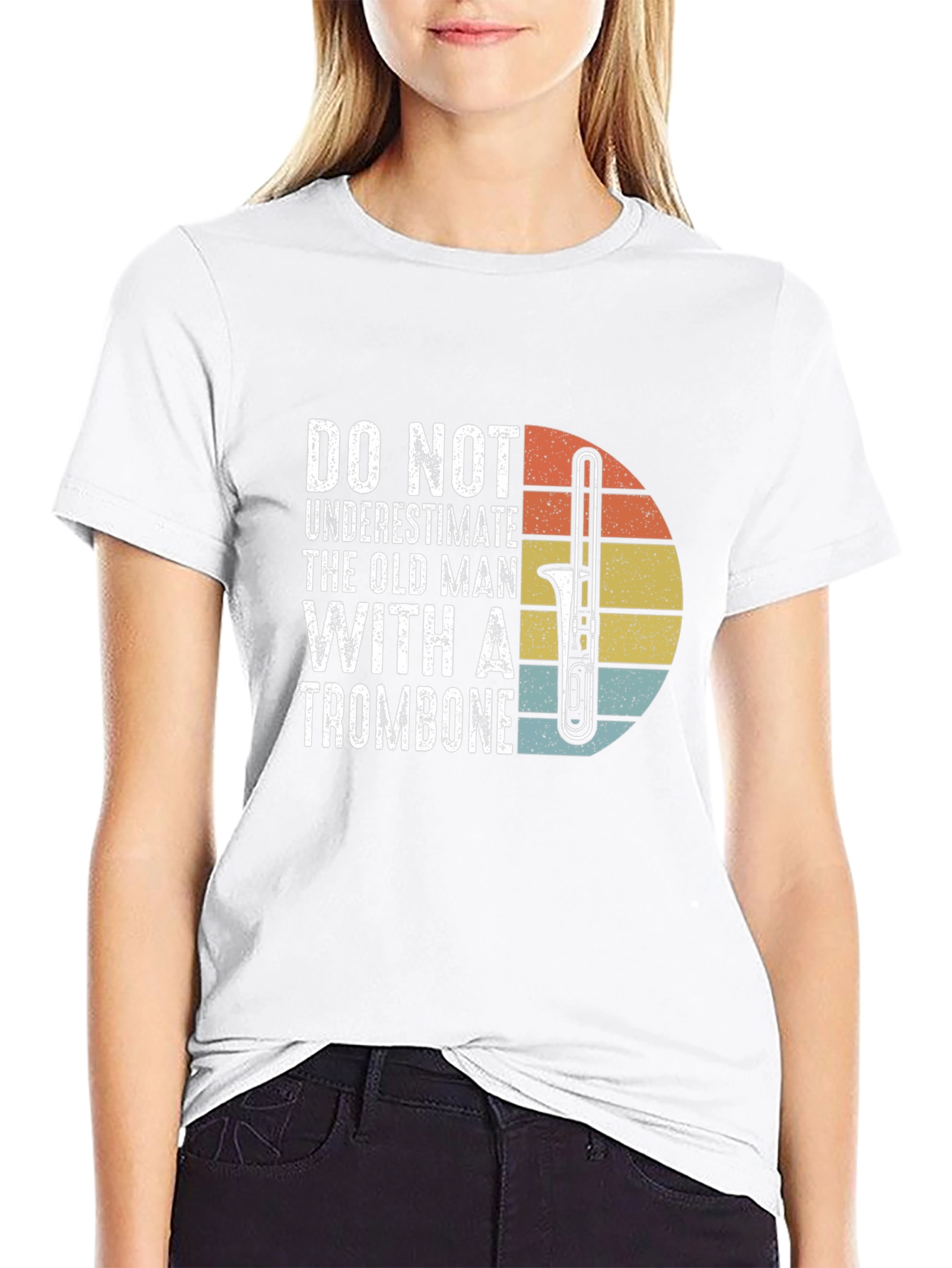 Funny Trombone Player T-Shirt Old Man Musician Tee