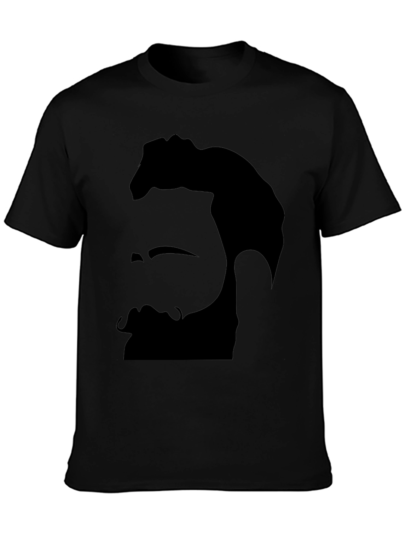 Bearded Man Graphic Tee - Black Cotton Blend