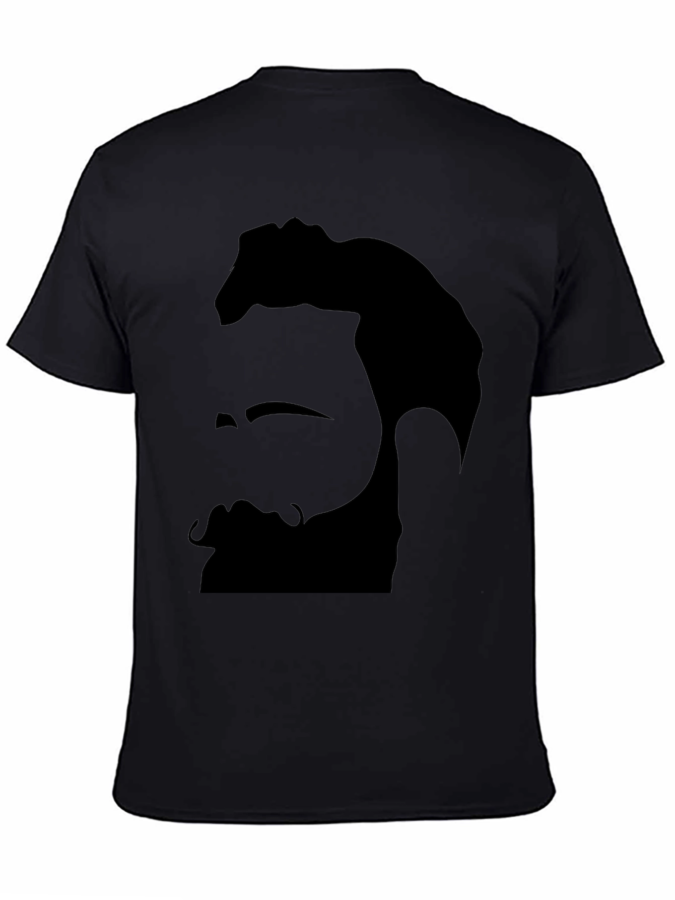 Bearded Man Graphic Tee - Black Cotton Blend