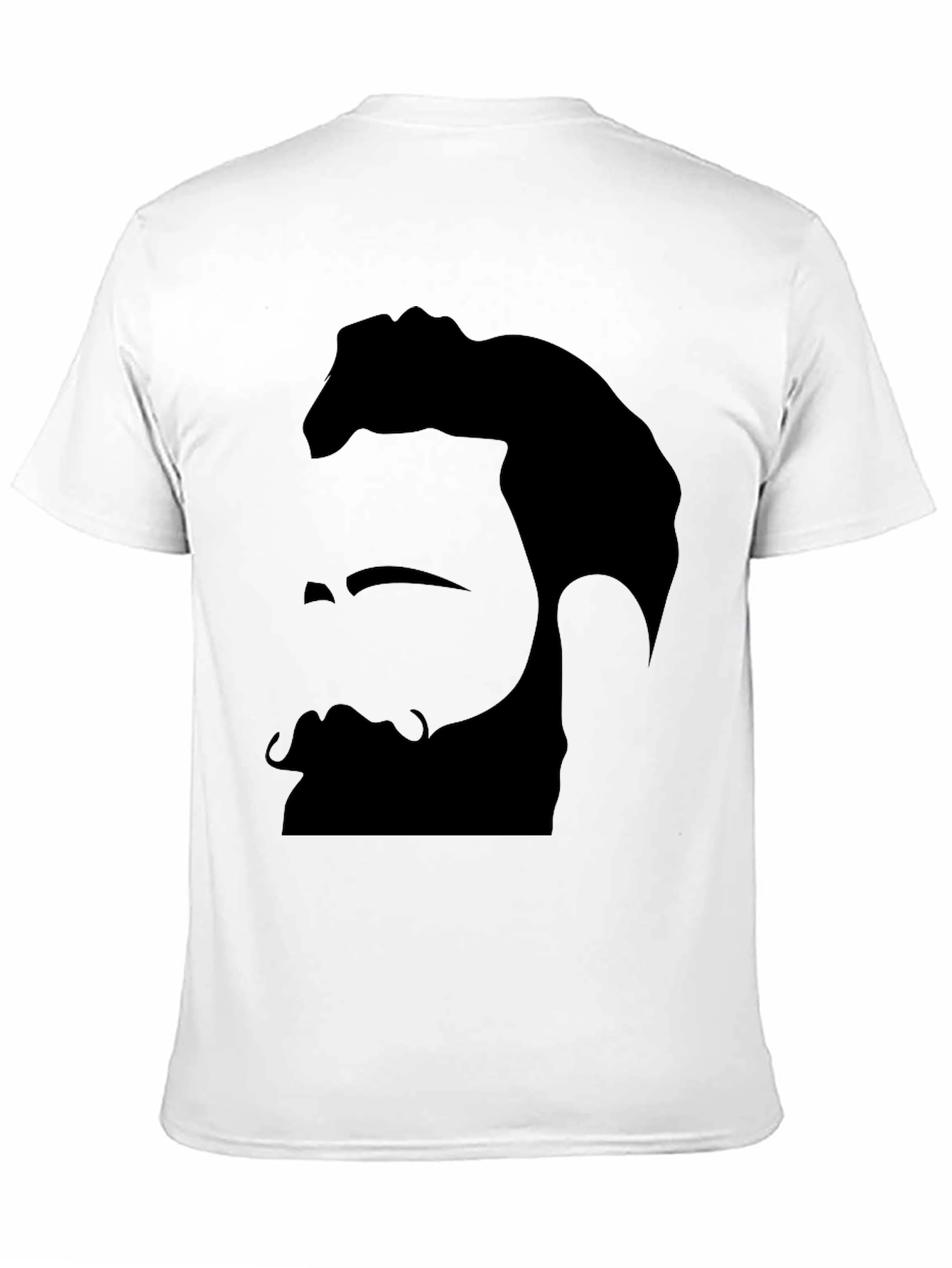 Bearded Man Graphic Tee - Black Cotton Blend