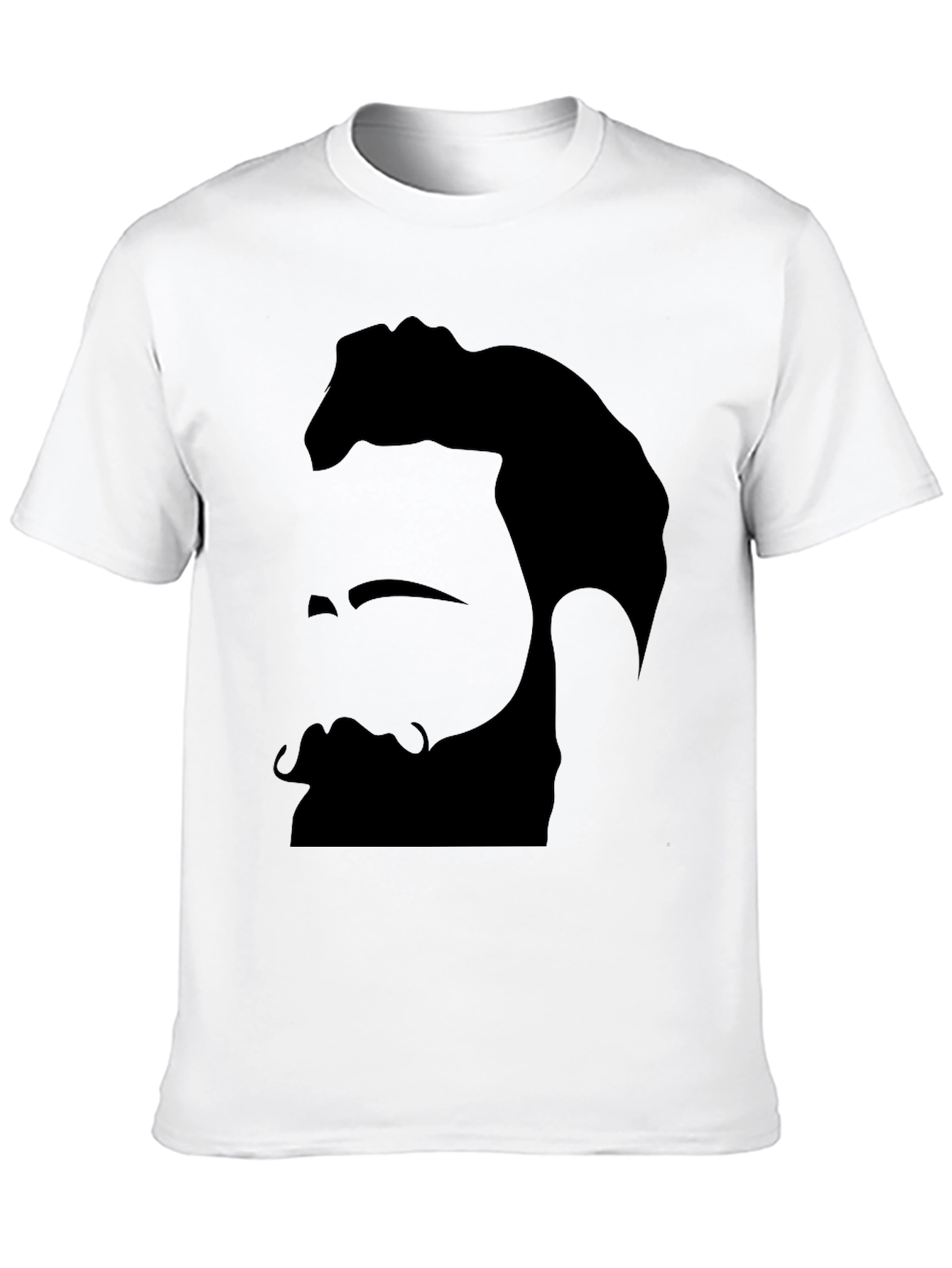 Bearded Man Graphic Tee - Black Cotton Blend