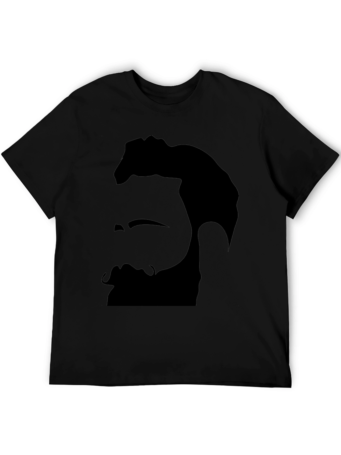 Bearded Man Graphic Tee - Black Cotton Blend