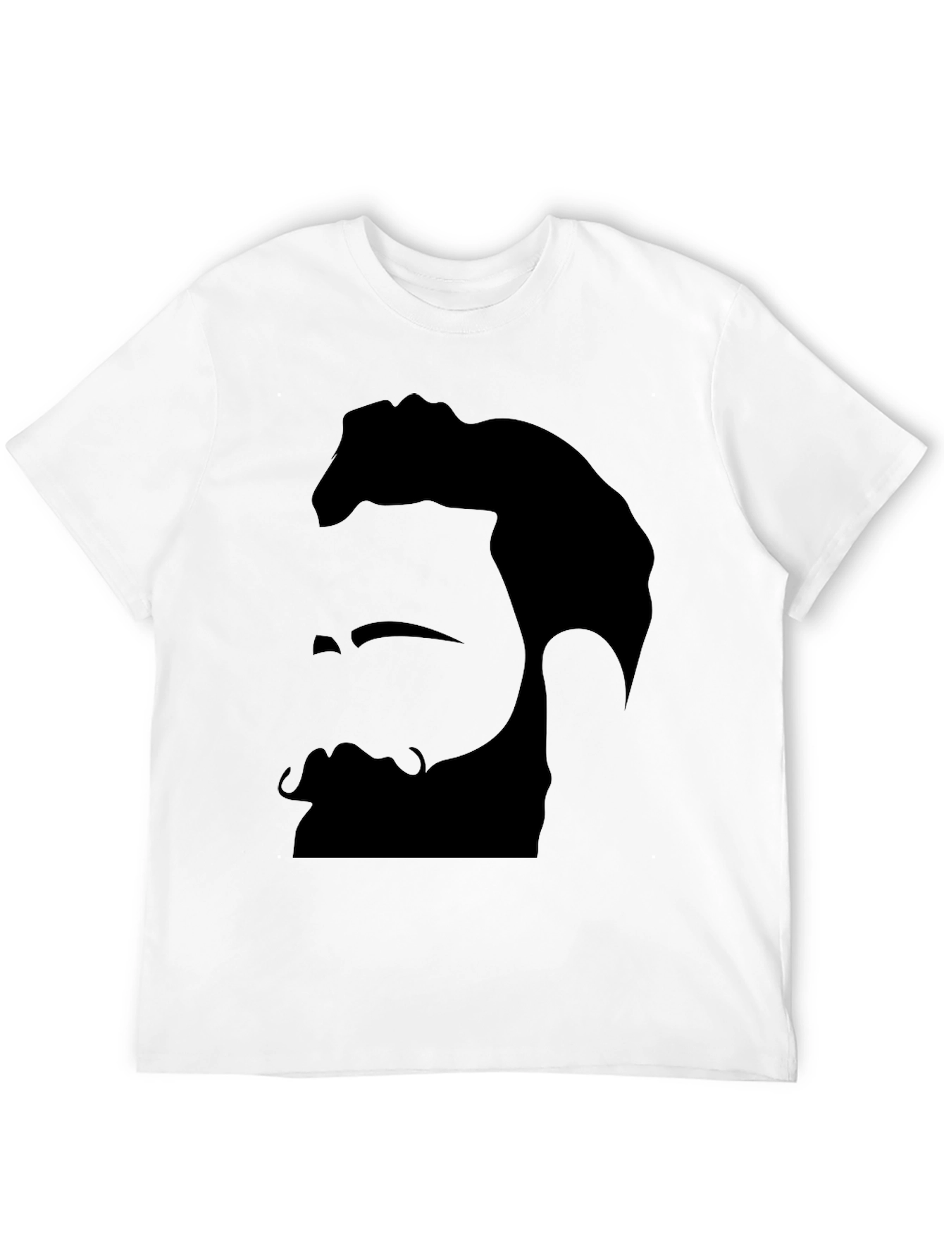 Bearded Man Graphic Tee - Black Cotton Blend
