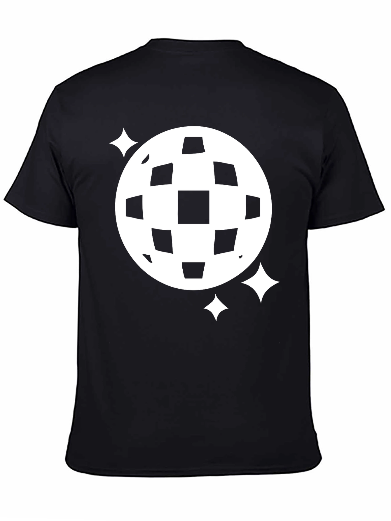 Retro Disco Ball Graphic Tee - Black