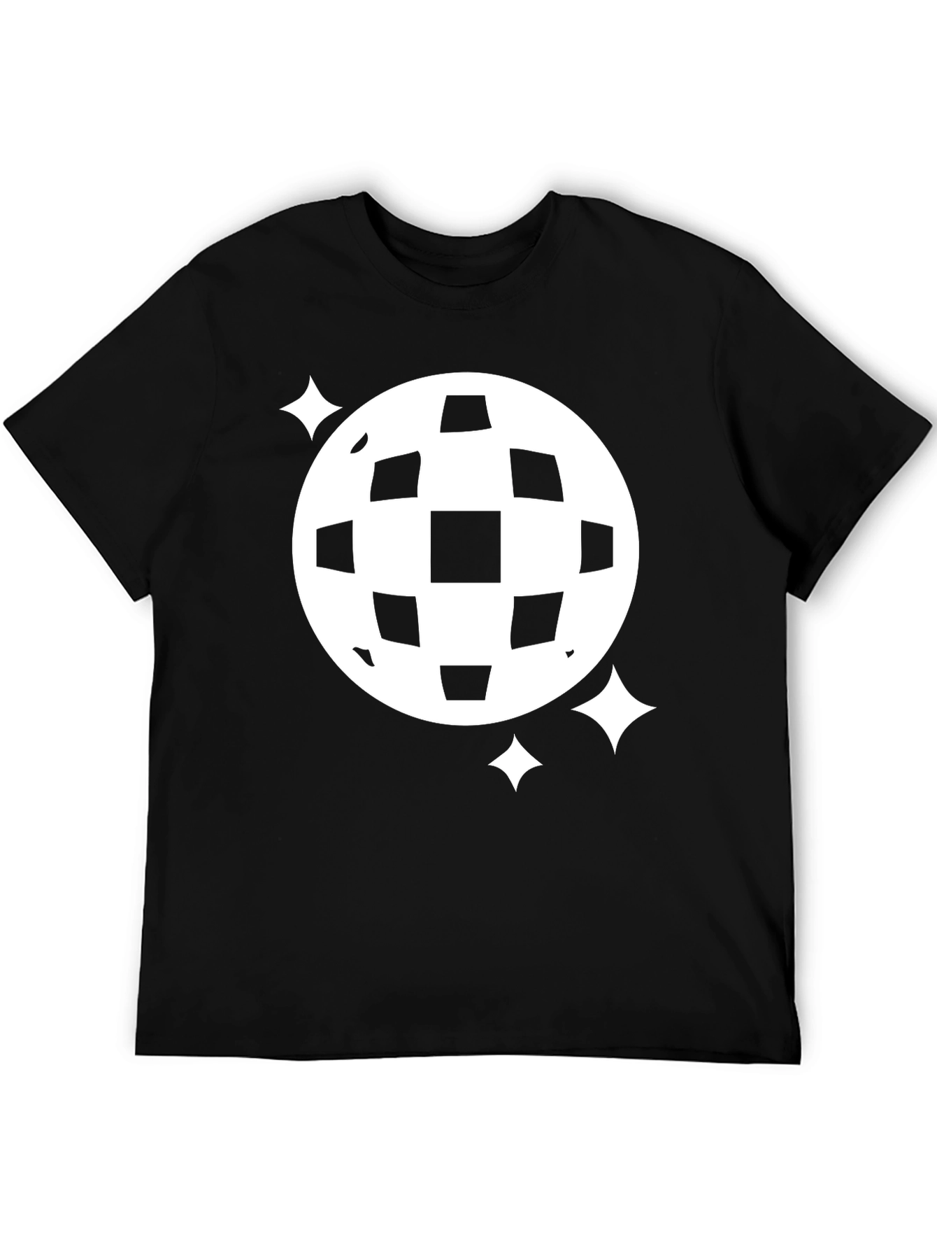 Retro Disco Ball Graphic Tee - Black