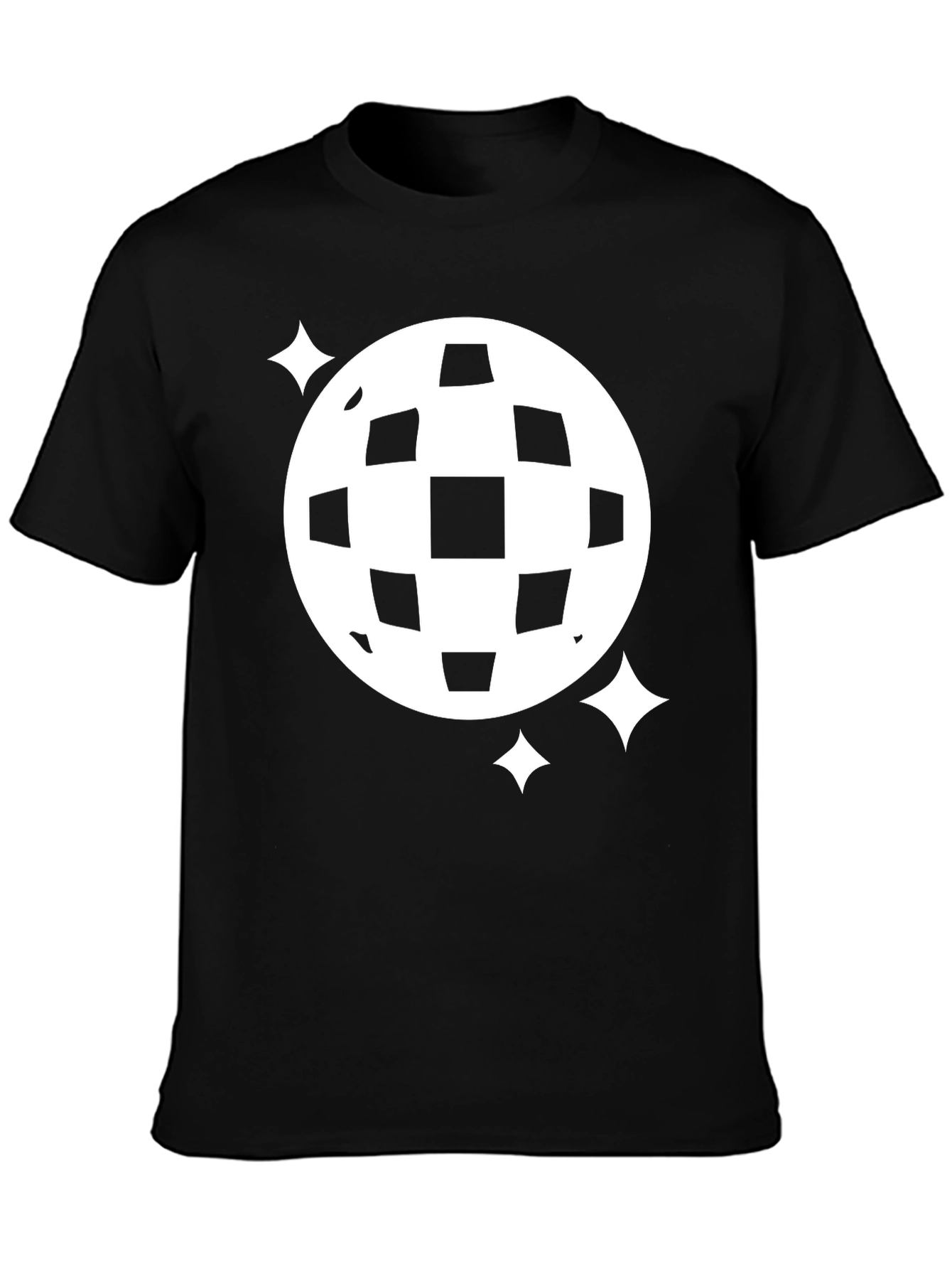 Retro Disco Ball Graphic Tee - Black