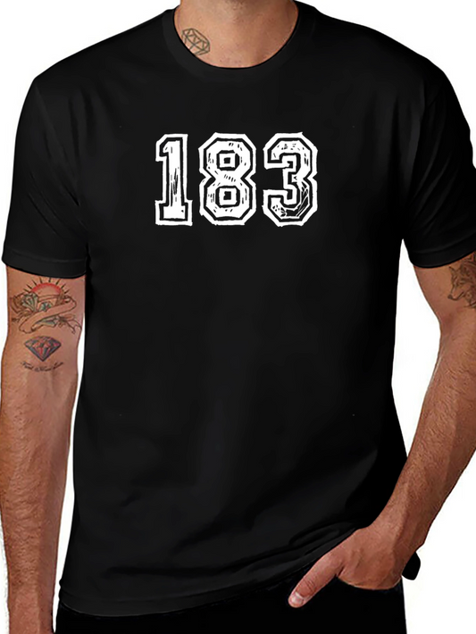 Vintage Number 183 Graphic Tee - Retro Style