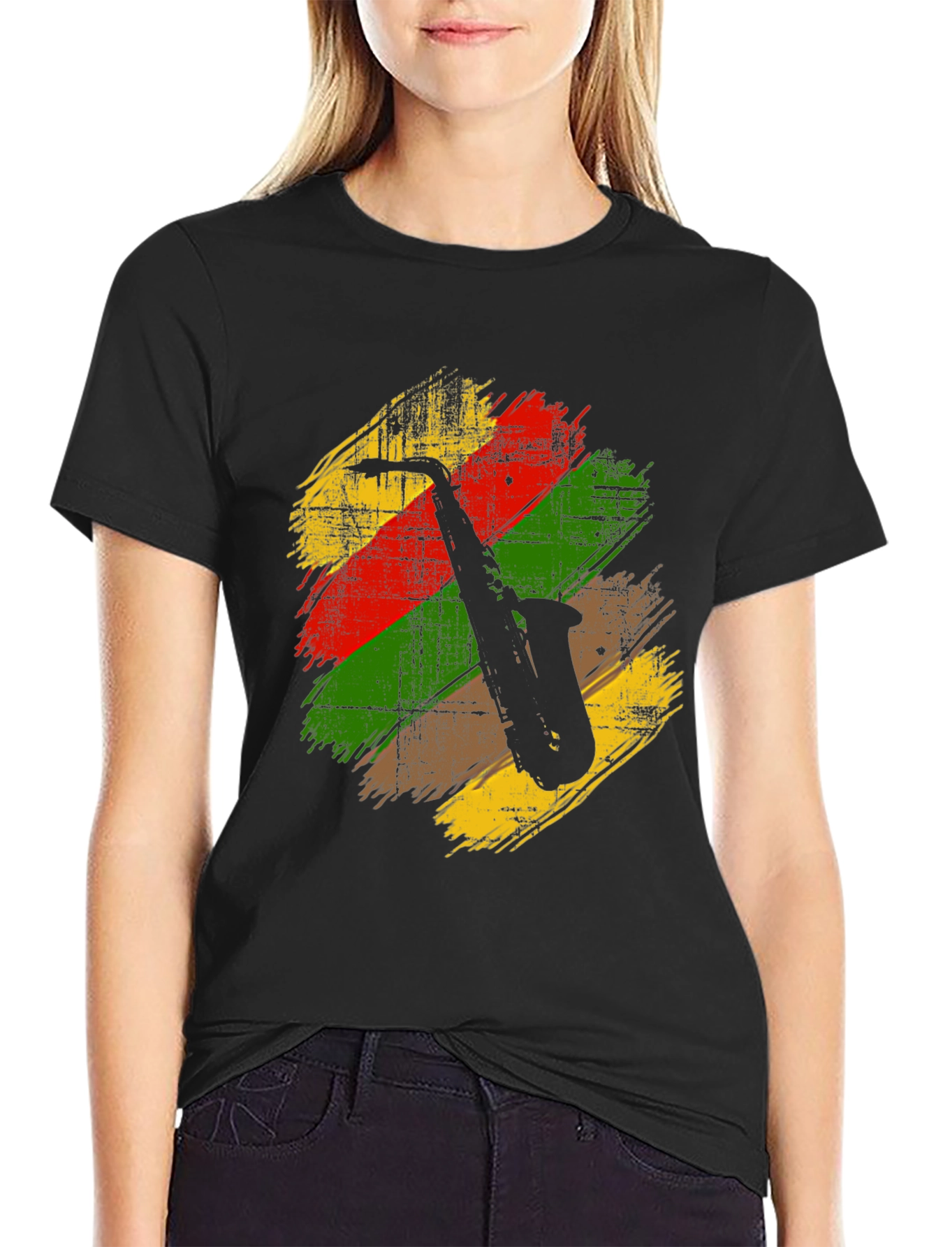 Saxophone Rasta Reggae Style T-Shirt