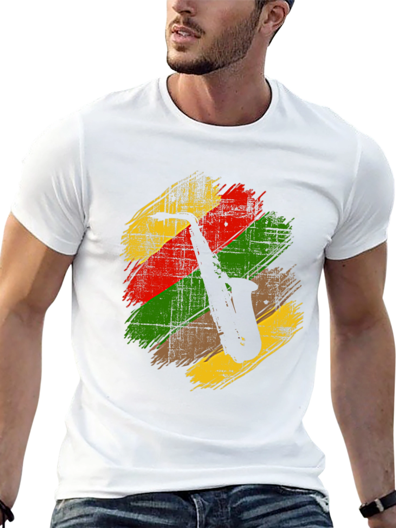 Saxophone Rasta Reggae Style T-Shirt
