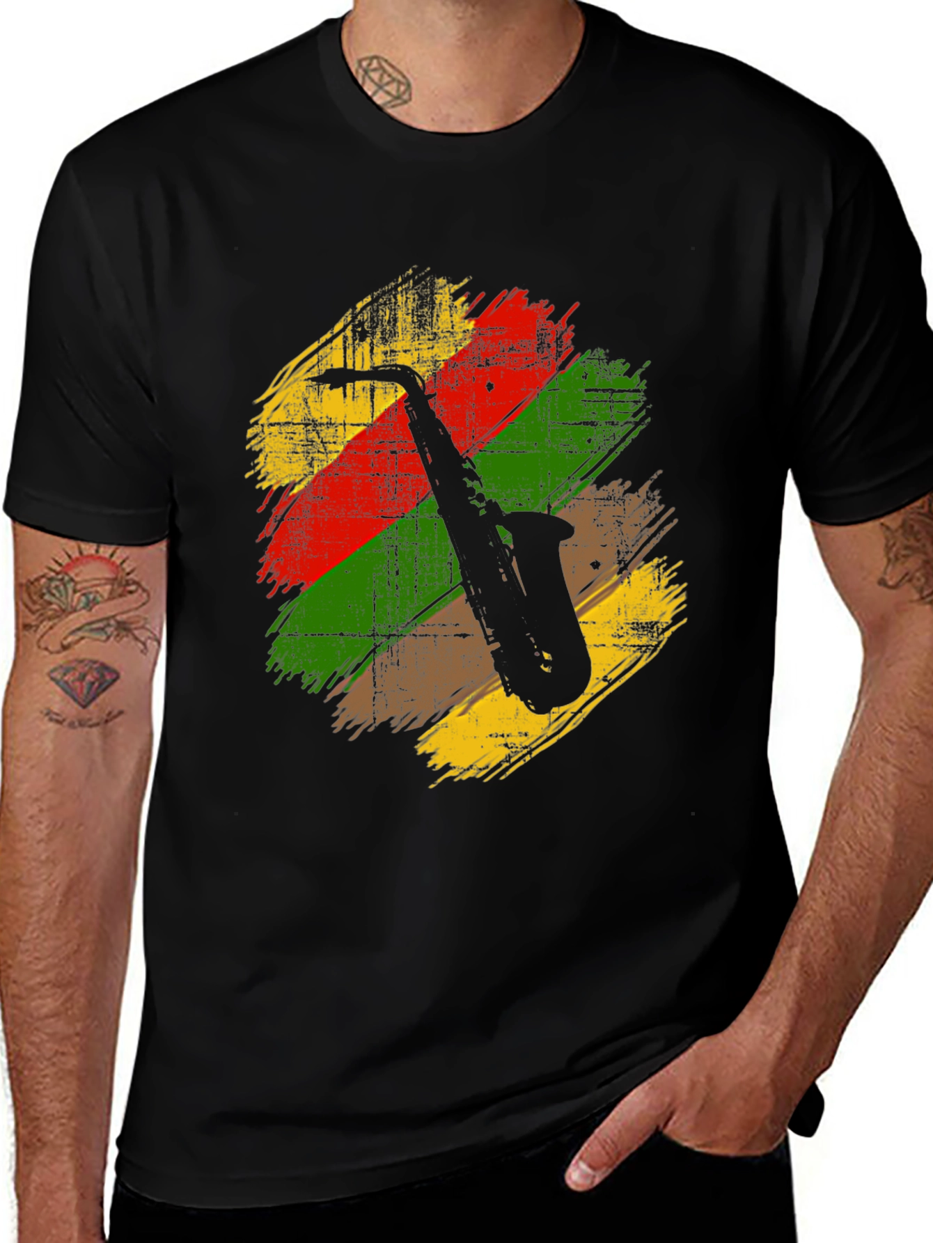 Saxophone Rasta Reggae Style T-Shirt