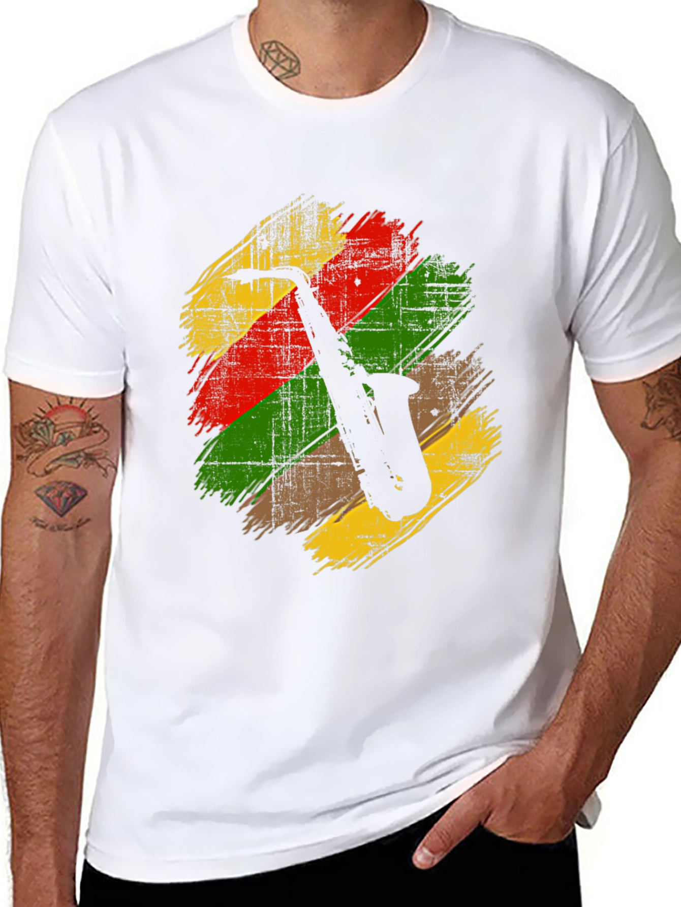 Saxophone Rasta Reggae Style T-Shirt