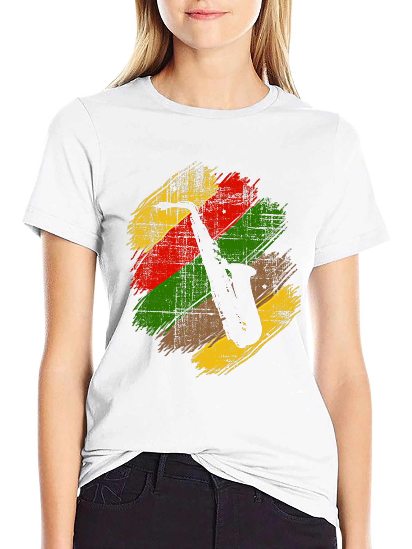Saxophone Rasta Reggae Style T-Shirt