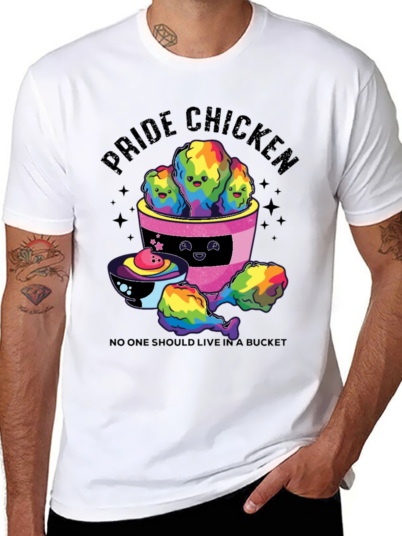 Pride Chicken Graphic T-Shirt - LGBTQ+ Support