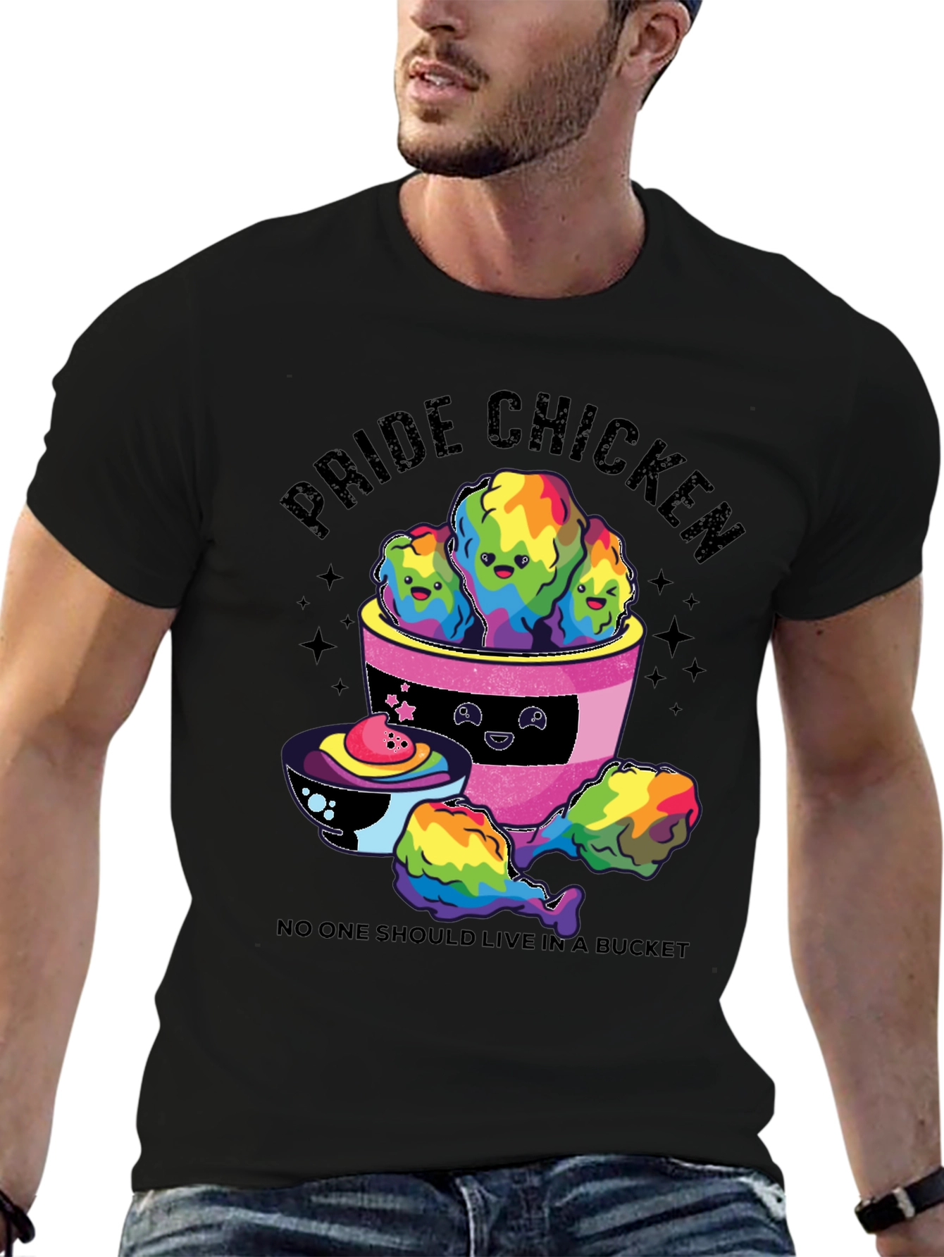 Pride Chicken Graphic T-Shirt - LGBTQ+ Support