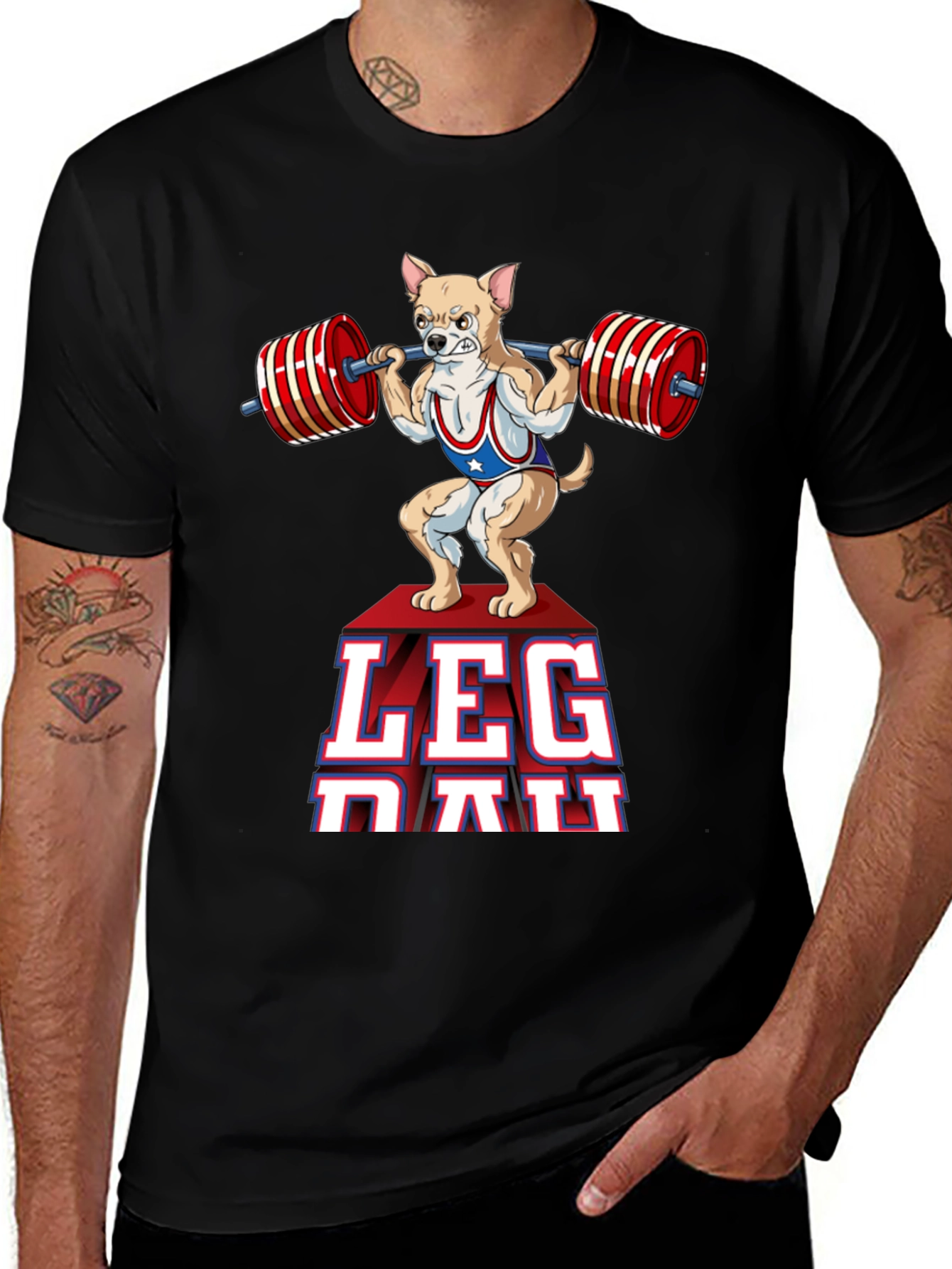 Leg Day Dog T-Shirt Gym Workout Apparel